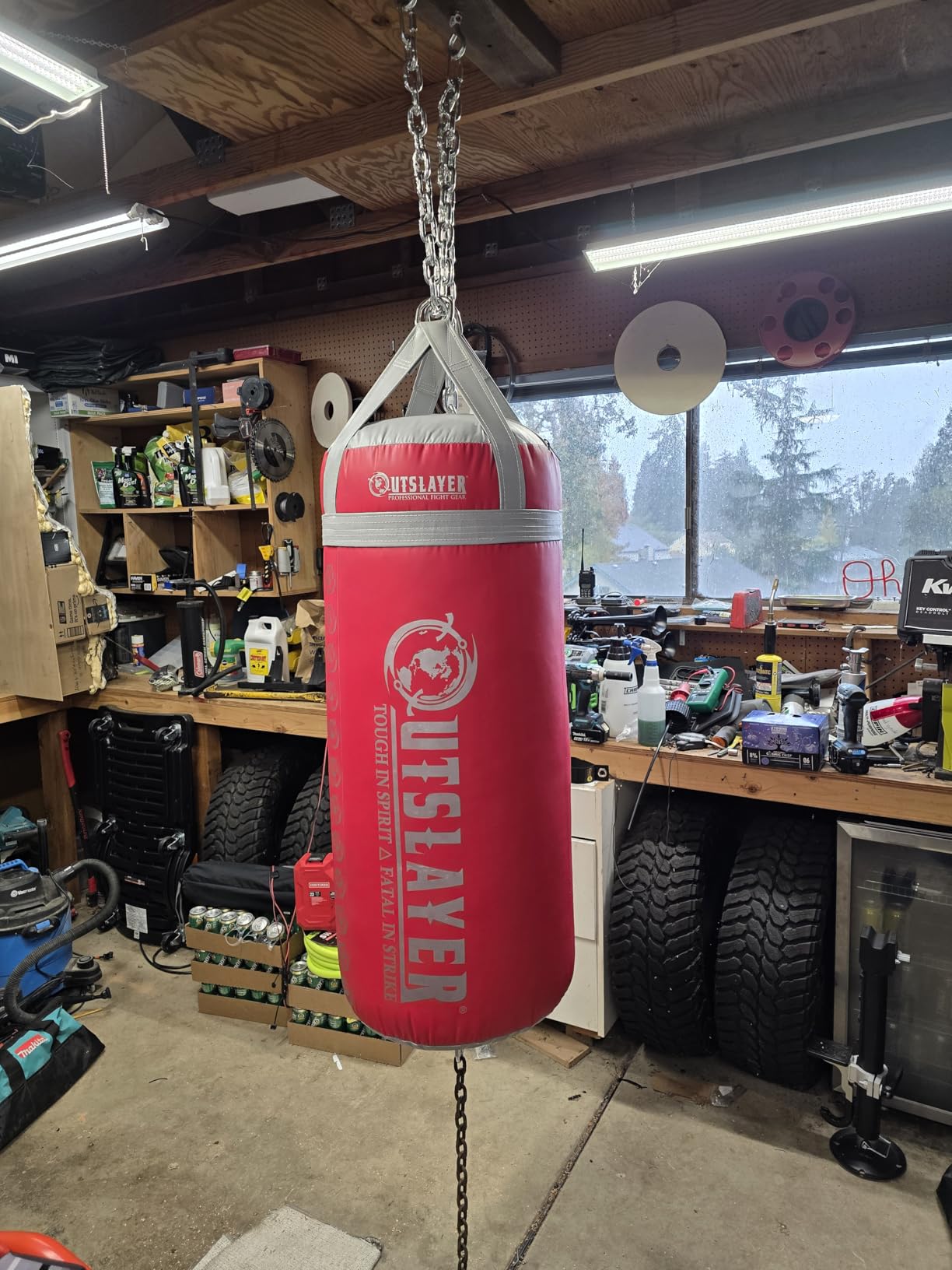 OutSlayer XXL 150 LB Heavy Boxing Punching Bag - Versatile Training for Mixed Martial Arts Wider Striking Area - USA Made customer photo 2