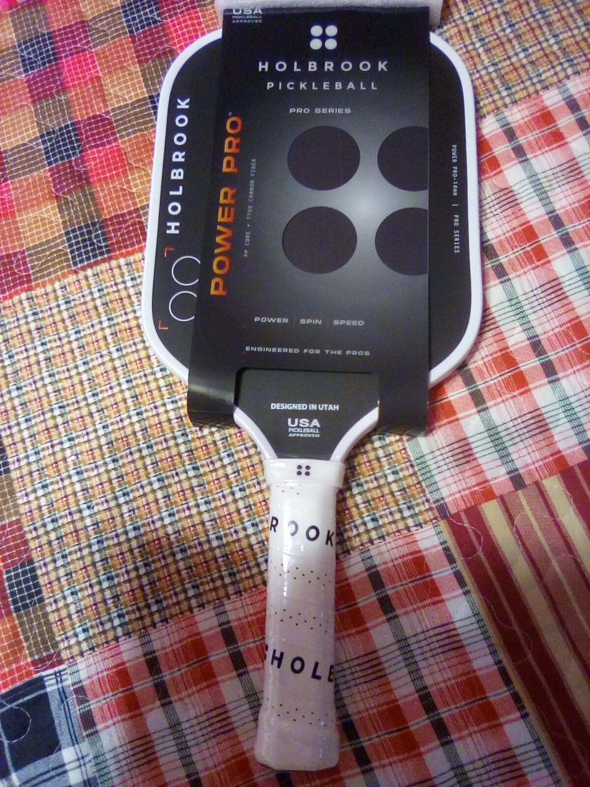 Holbrook Power Pro E Elongated Pickleball Paddle: USAPA Approved, Carbon Fiber Surface, Power, Control, Spin, Edgecraft Foam Polypropylene Honeycomb Core customer photo 2