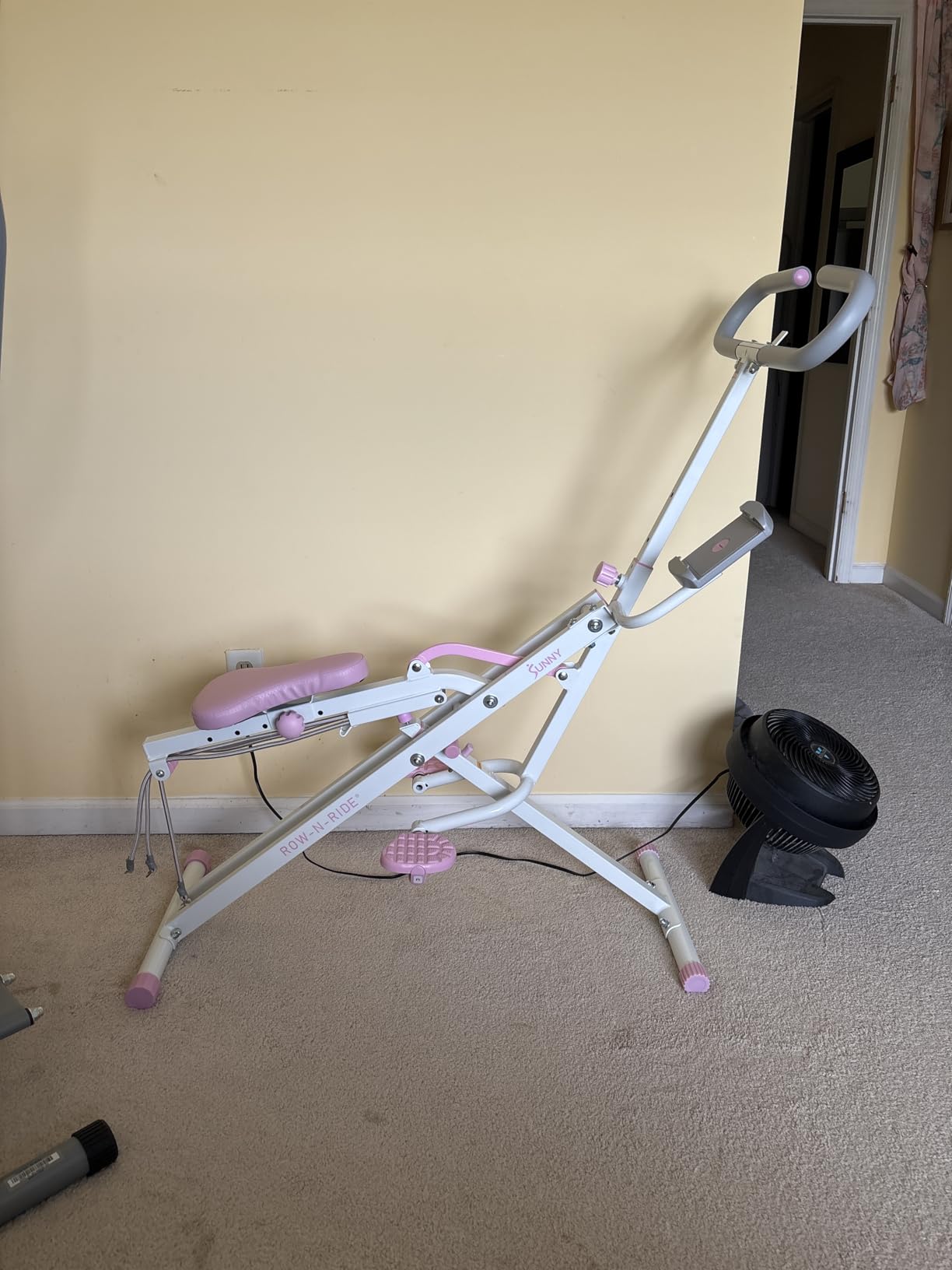 Sunny Health & Fitness Smart Upright Row-N-Ride Trainer w/Adjustable Resistance & 330LB Weight Capacity, Foldable Home Exercise Equipment for Arm, Glute & Leg Training, Free SunnyFit App Connection customer photo 1