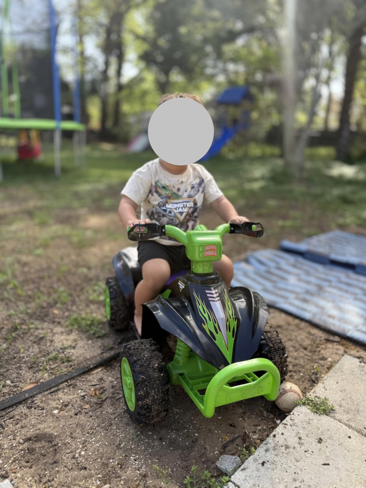Monster Jam 6V ATV Quad for Kids - Powerful and Safe Ride-On Toy with Rechargeable Battery - Forward and Reverse Driving - Max Weight Capacity of 55 LBS - Ages 2-3 Years customer photo 2