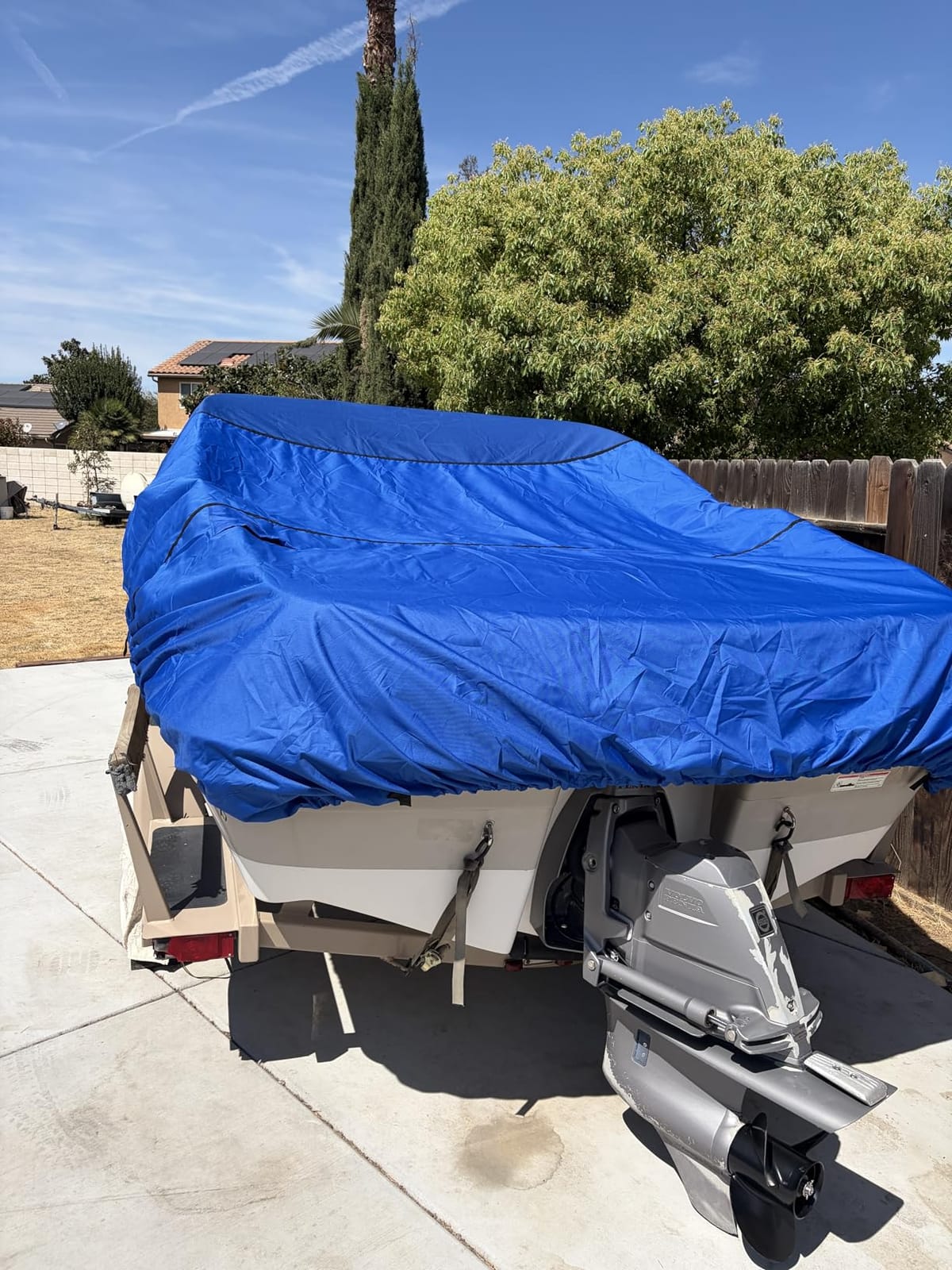 RVMasking Boat Cover with Motor Cover, 1400D Center Reinforced, 17'-19' customer photo 1