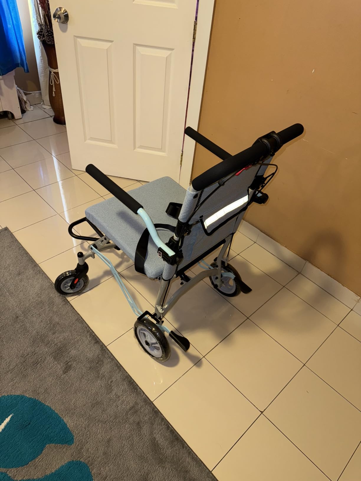 Super Lightweight Portable Transit Travel Wheelchair, Upgraded Folding Transport Wheelchairs (Weight 24lbs) for Adults and Seniors, Come with Telescopic Handle and Travel Bag customer photo 2