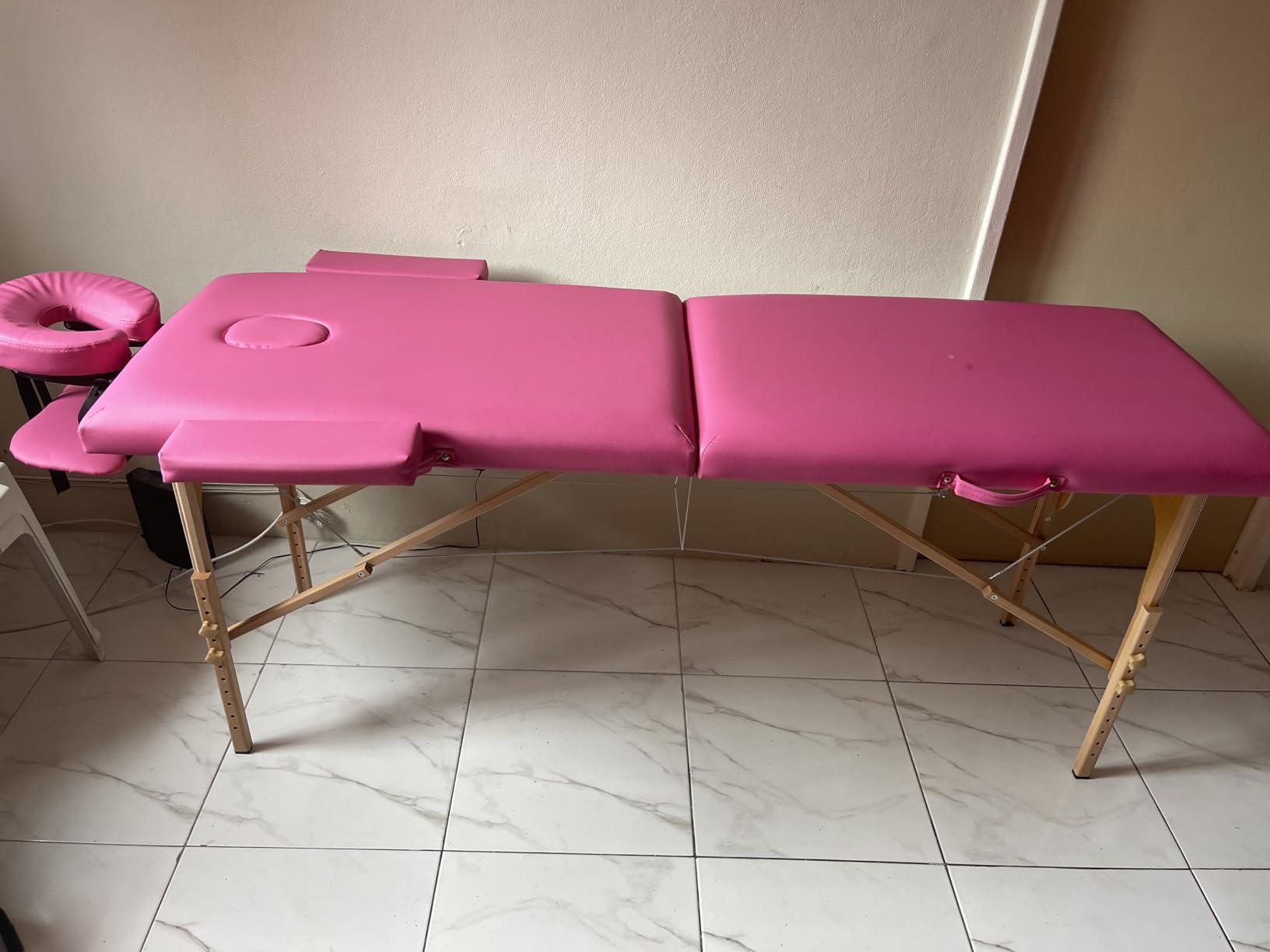 CHRUN Massage Table Portable Lash Bed Wooden 2-Fold Tattoo Bed Black customer photo 2