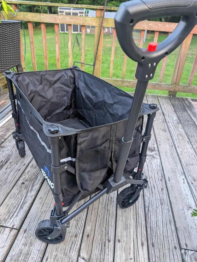ROSONG Collapsible Wagon Cart with Wheels Foldable - Folding Utility Heavy Duty Wagons Carts for Grocery Sports Garden Shopping Camping Wheelbarrows (Black, 120L) customer photo 1