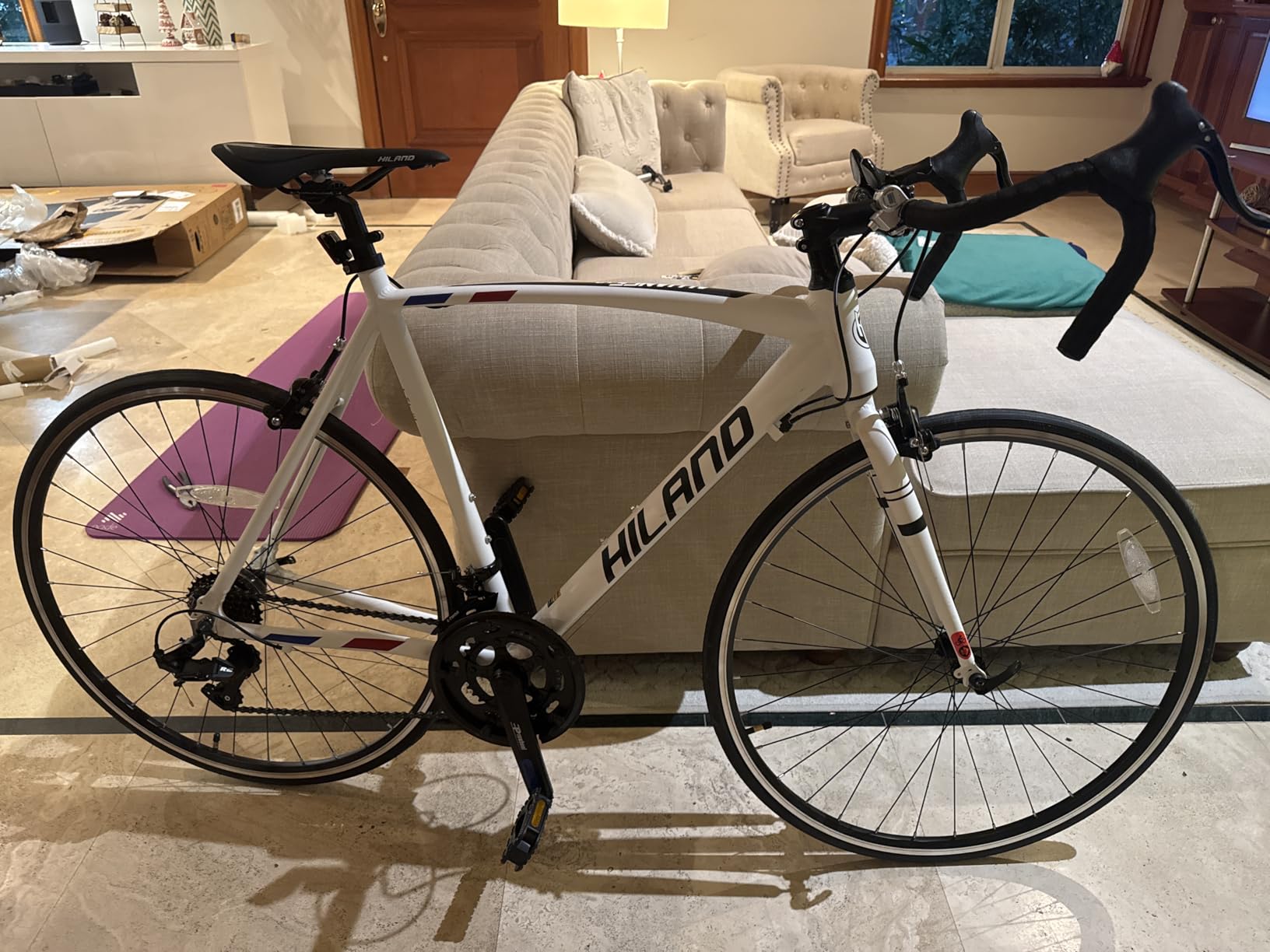 HILAND 700C Road Bike, Aluminum Racing Bike for Men Women Adult customer photo 1