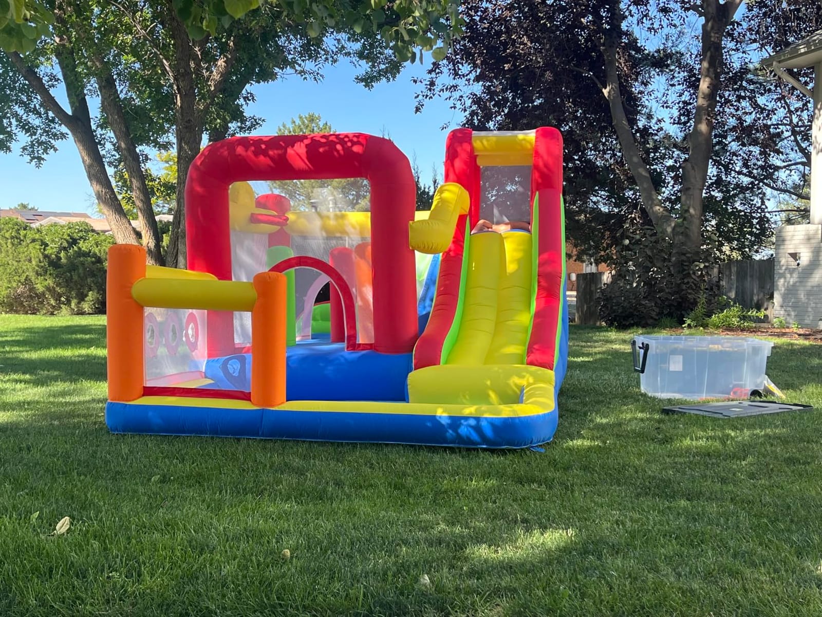 Hongcoral Bounce House, Inflatable Bounce Castle with Blower for Kids, Blow Up Jumping Bouncer with Slide, Climbing Wall, Obstacles, Trampoline, Ball Pit Pool for Indoor Outdoor customer photo 1