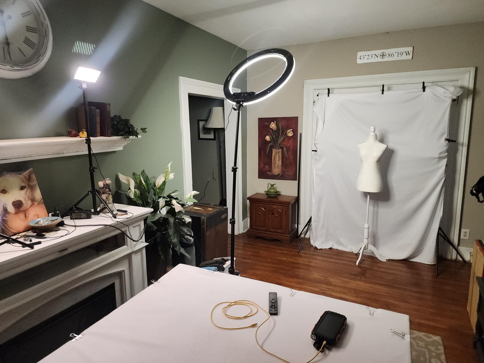 Hagibis 21 inch Ring Light with Stand Outer 55W 5600k Dimmable LED Light, Tripod Stand,and Phone Holder，Remote Controller,Carrying Bag ，CRI 97+ 2540lux, for Streaming Home Office Zoom Call Lighting customer photo 2