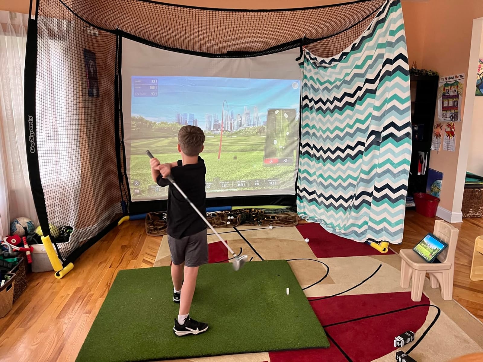 GoSports Range Cage 10 ft x 8 ft Golf Net Cage – Indoor & Outdoor Golf Practice Net for Full Swing Training and Home Golf Simulator Setups customer photo 1