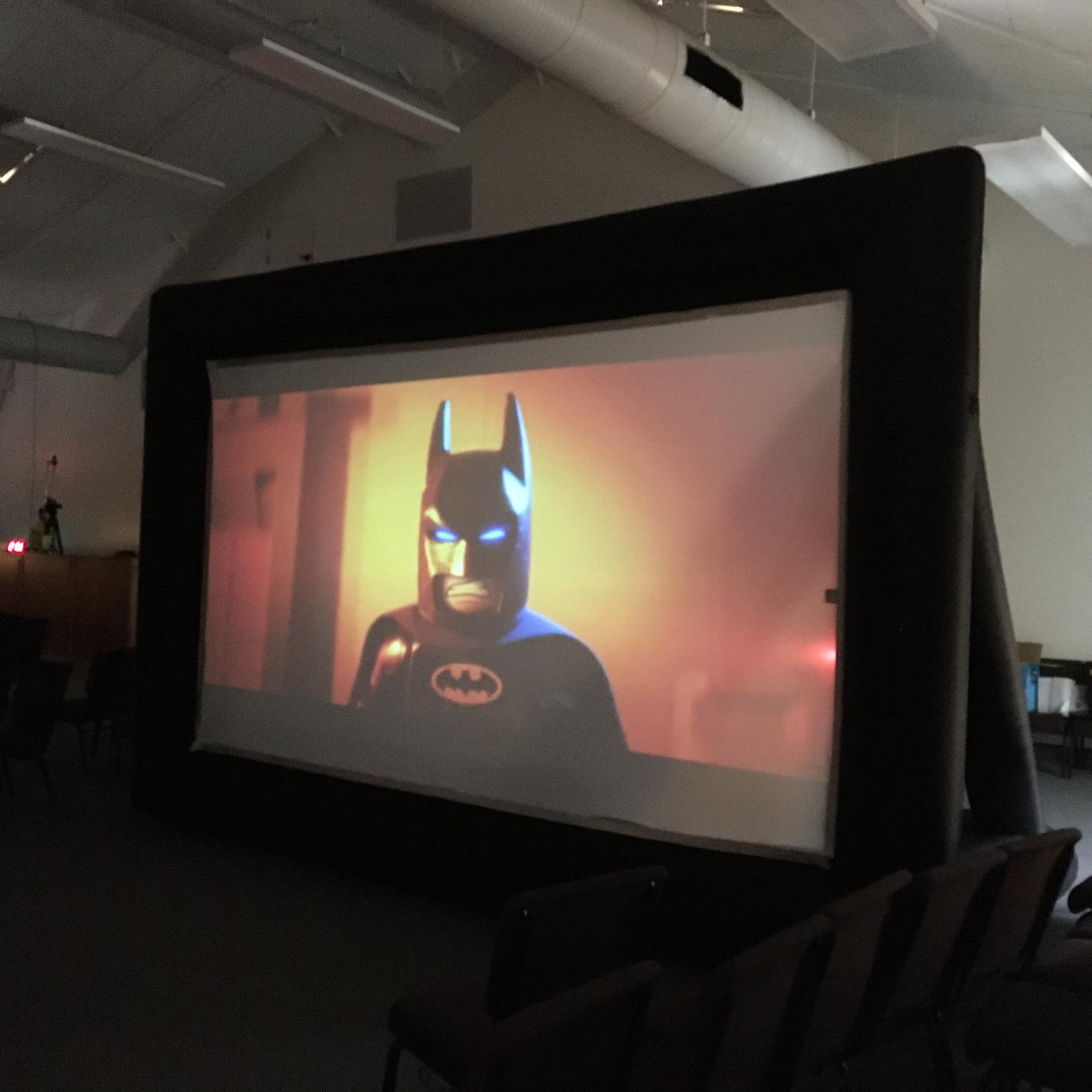 16 ft Outdoor Projector Screen with Built-in Blower - Supports Front and Rear Projection - Includes Tie-Downs and Storage Bag - Inflatable Projector customer photo 1