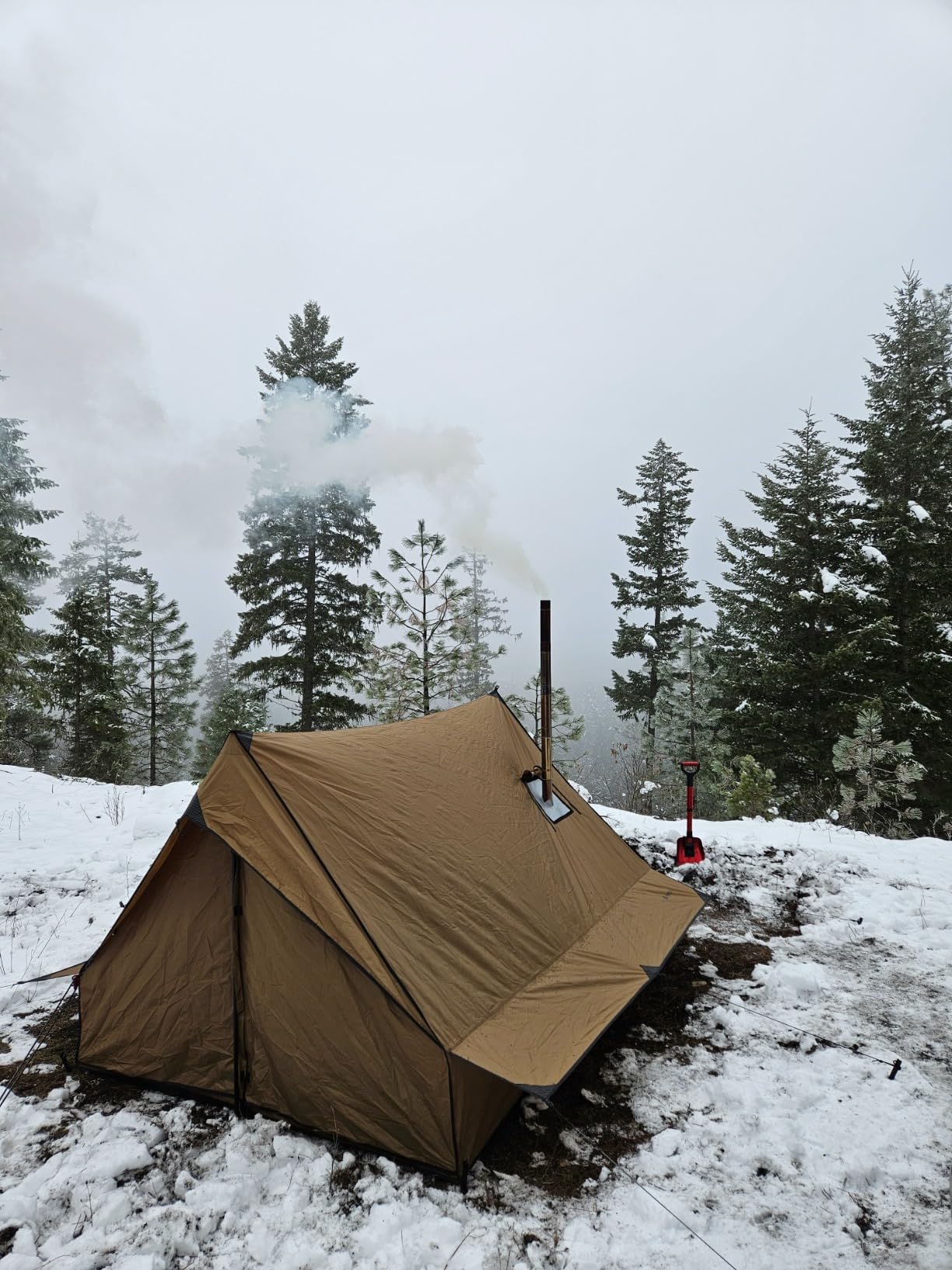 POMOLY Camping Hot Tent Cabin Tent, Chalet 70 Series Portable Wall Tents with Stove Jack and Two Poles for 2-3 Person Hiking, Backpacking customer photo 1