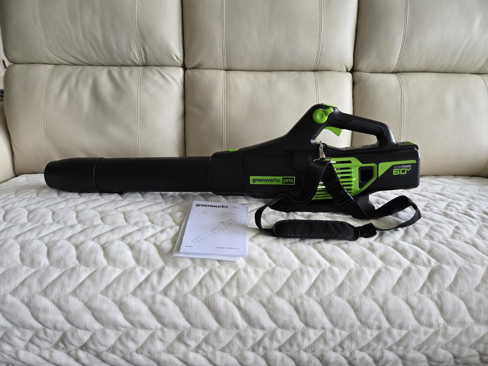 Greenworks 60V Electric Leaf Blower, 610 CFM, 2.5 Ah Battery and Charger customer photo 2