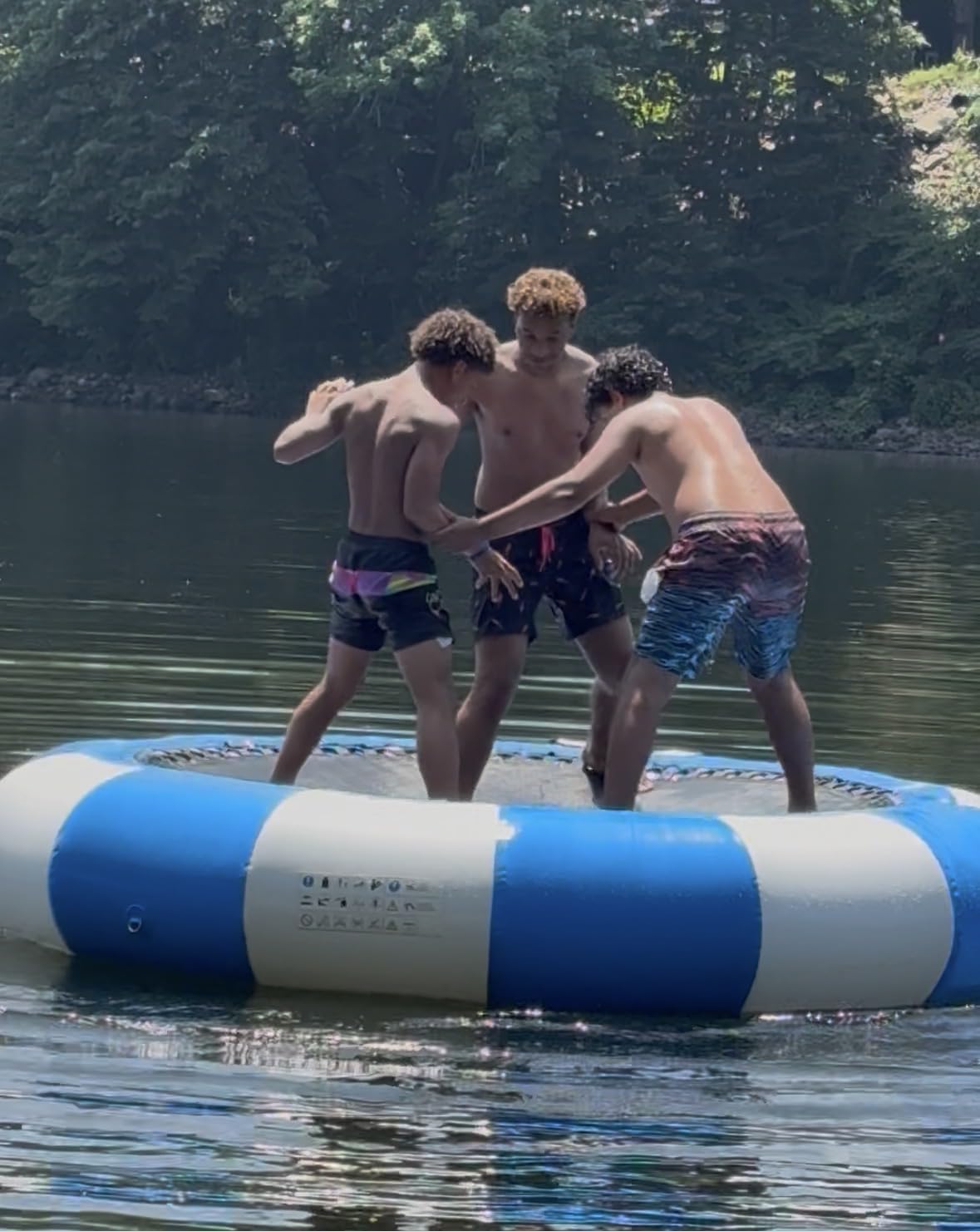 10 Ft Inflatable Water Trampoline, Floating Bounce Swim Platform with Rope Ladder for Lake & Water Sports customer photo 2