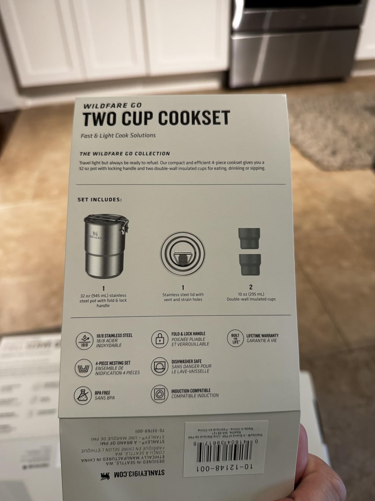 Stanley Wildfare Go 4-Piece Stainless Steel Two Cup Cook Set | 32 oz Pot and Lid with Fold & Lock Handle | 2 Stacking Cups | Camping Essentials for Your Camp Kitchen | BPA-Free | Shale + Charcoal customer photo 2