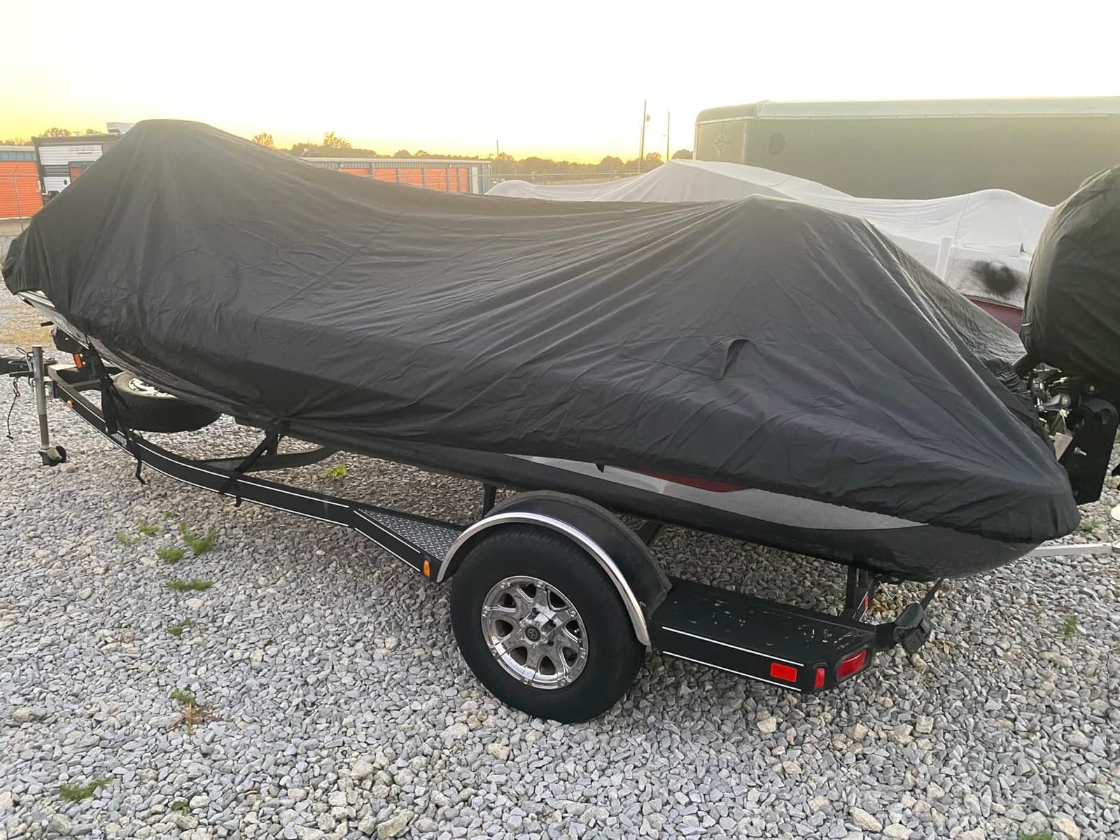 17-19FT Bass Boat Cover with Motor Cover, 1200D PU Waterproof Trailerable customer photo 1