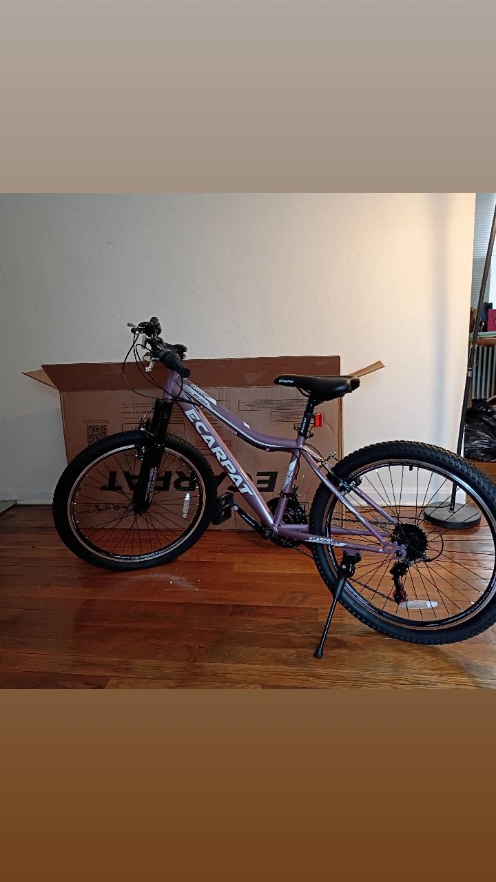 Ecarpat 24 26 Inch Women Girls Mountain Bike, Disc/V Brakes 21 Speeds Women MTB Bike, Steel Frame and Front Suspension Fork, Stylish Adult and Teens Sport Bicycle for Urban Trail Commuter customer photo 1