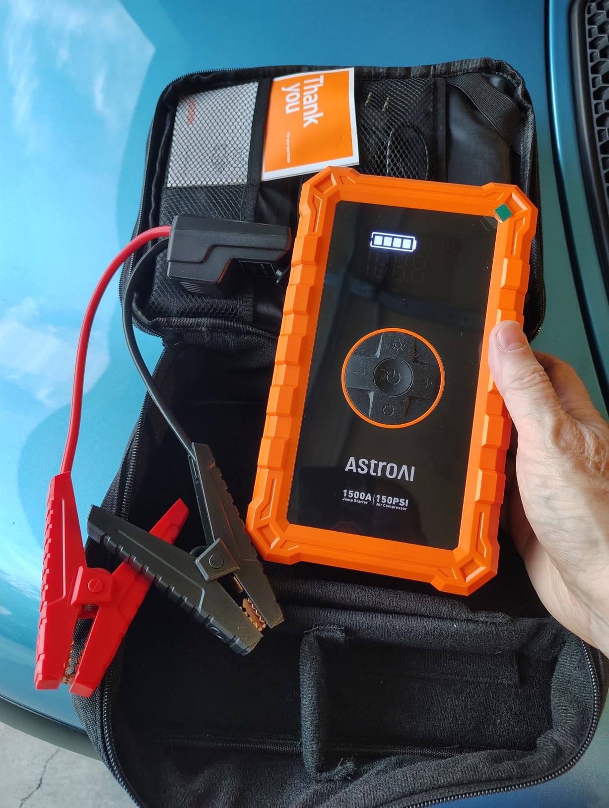 AstroAI S8 Air 3000A Jump Starter with Air Compressor, 12V Jump Box customer photo 1