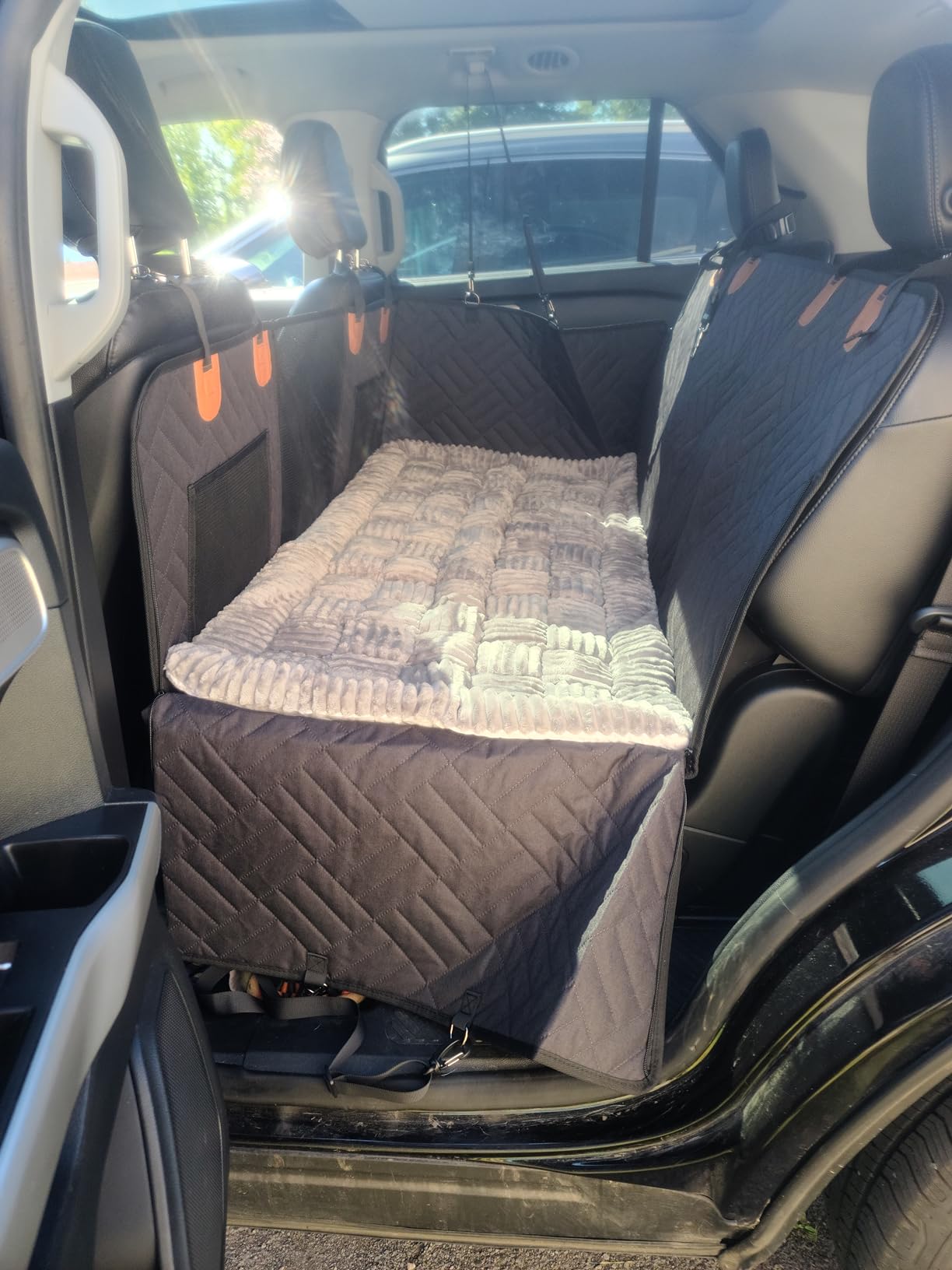 YJGF Hard Bottom Dog Car Seat Cover for Full-Size Trucks,Back Seat Extender customer photo 1