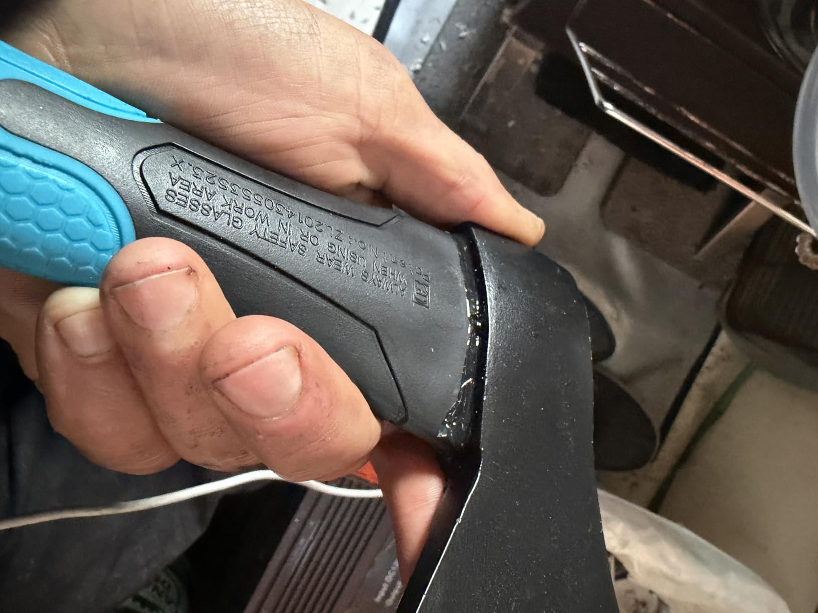 DESHIL 10 inch Outdoor Hatchet Axe Mini Camping Axe with Sheath-Blue customer photo 2
