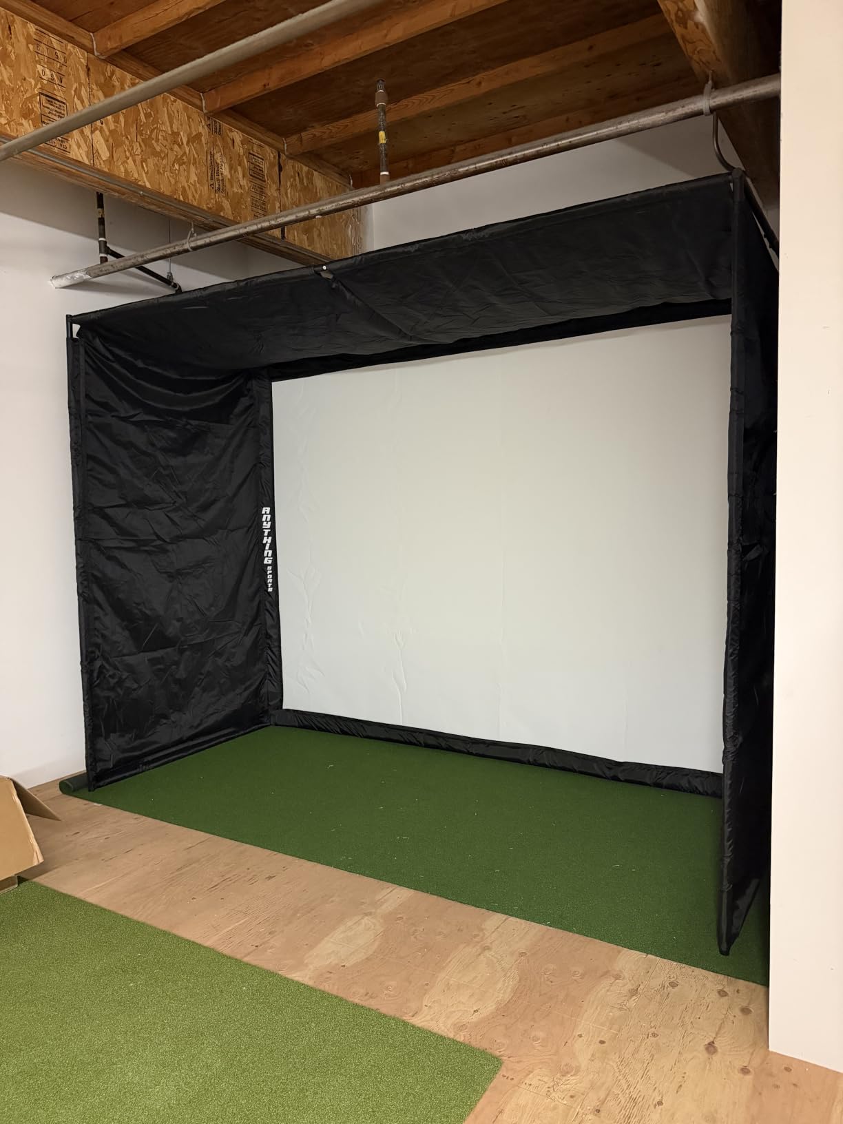 Complete Golf Simulator Enclosure Package – 4K-Ready Impact Screen with Blackout Cage, Projector Mount, Frame Poles, Side Shank Nets | Indoor & Garage Practice | Easy Setup | 12-Month Warranty customer photo 1