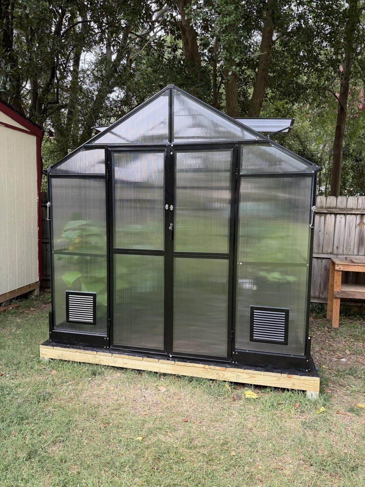 HOWE 8x8x7.5 FT Polycarbonate Greenhouse with Lockable Swing Door customer photo 1