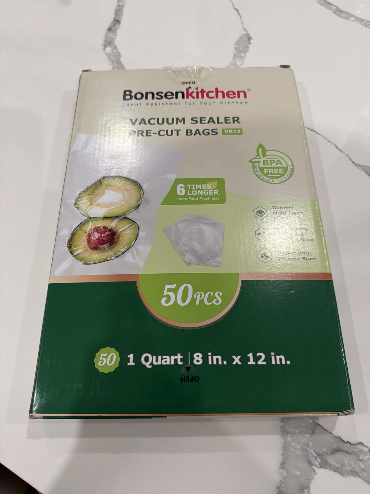 Bonsenkitchen Vacuum Sealer Bags, 150 Count, BPA Free, Food Storage customer photo 1