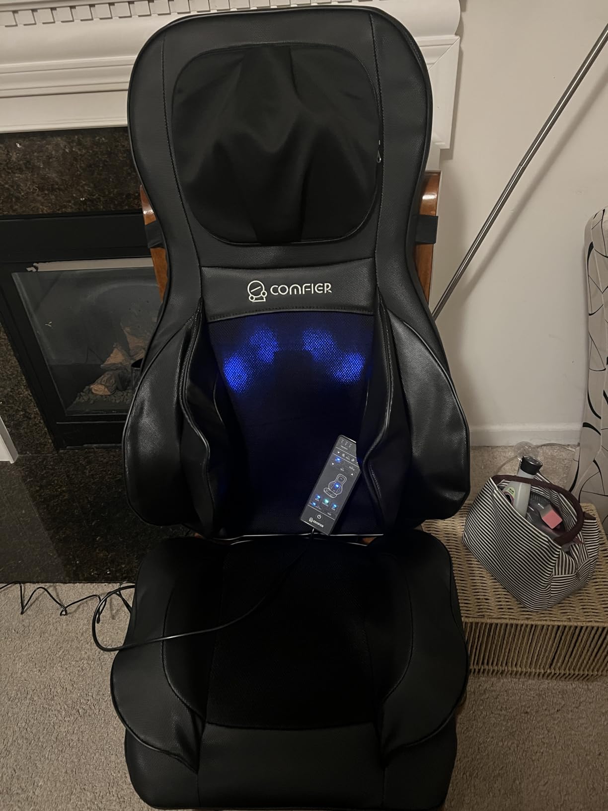 COMFIER Back Massager for Pain Relief Deep Tissue, Shiatsu Neck and Back Massager with Heat, Rolling & Compression Massage Chair Pad for Office Chair, Full Body Massage Chair Gift for Mom Dad customer photo 2