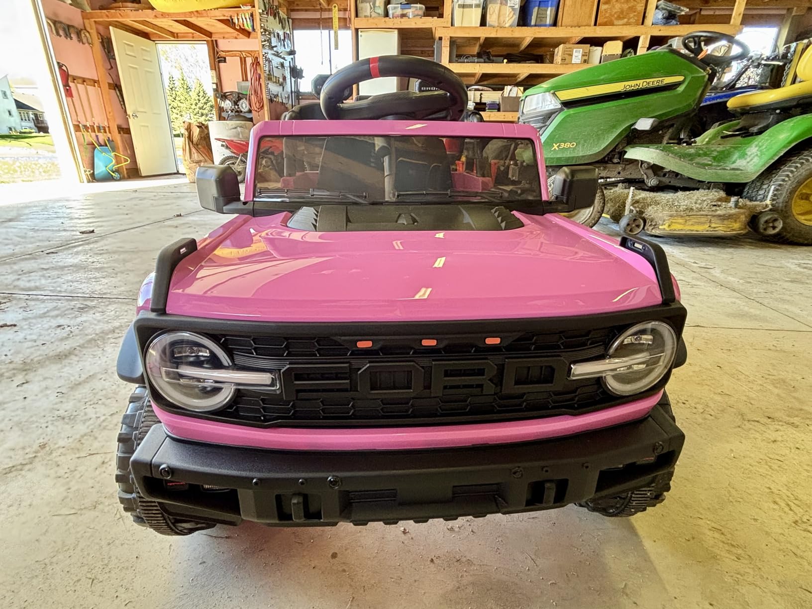ENYOPRO Licensed Ford Bronco Raptor Electric Ride On Jeep for Kids, 12V Remote Control Ride On Car for Toddlers, Electric Vehicle w/Shock Absorbers, Soft Start, Bluetooth, LED Lights, 2 Speed (Blue) customer photo 1