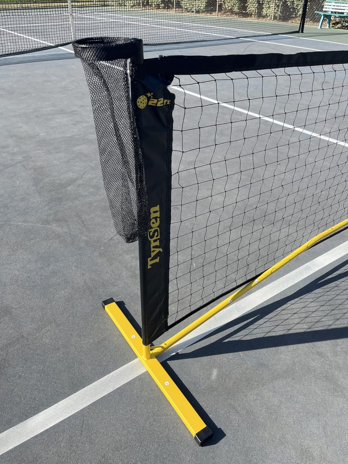 Portable Pickleball Net for Driveway, 22 FT Regulation Size & 11 FT Half Court Size Pickle Ball Net with Ball Collector, 2-in-1 Pickle Ball Net with Carry Bag for Garages Backyard customer photo 2
