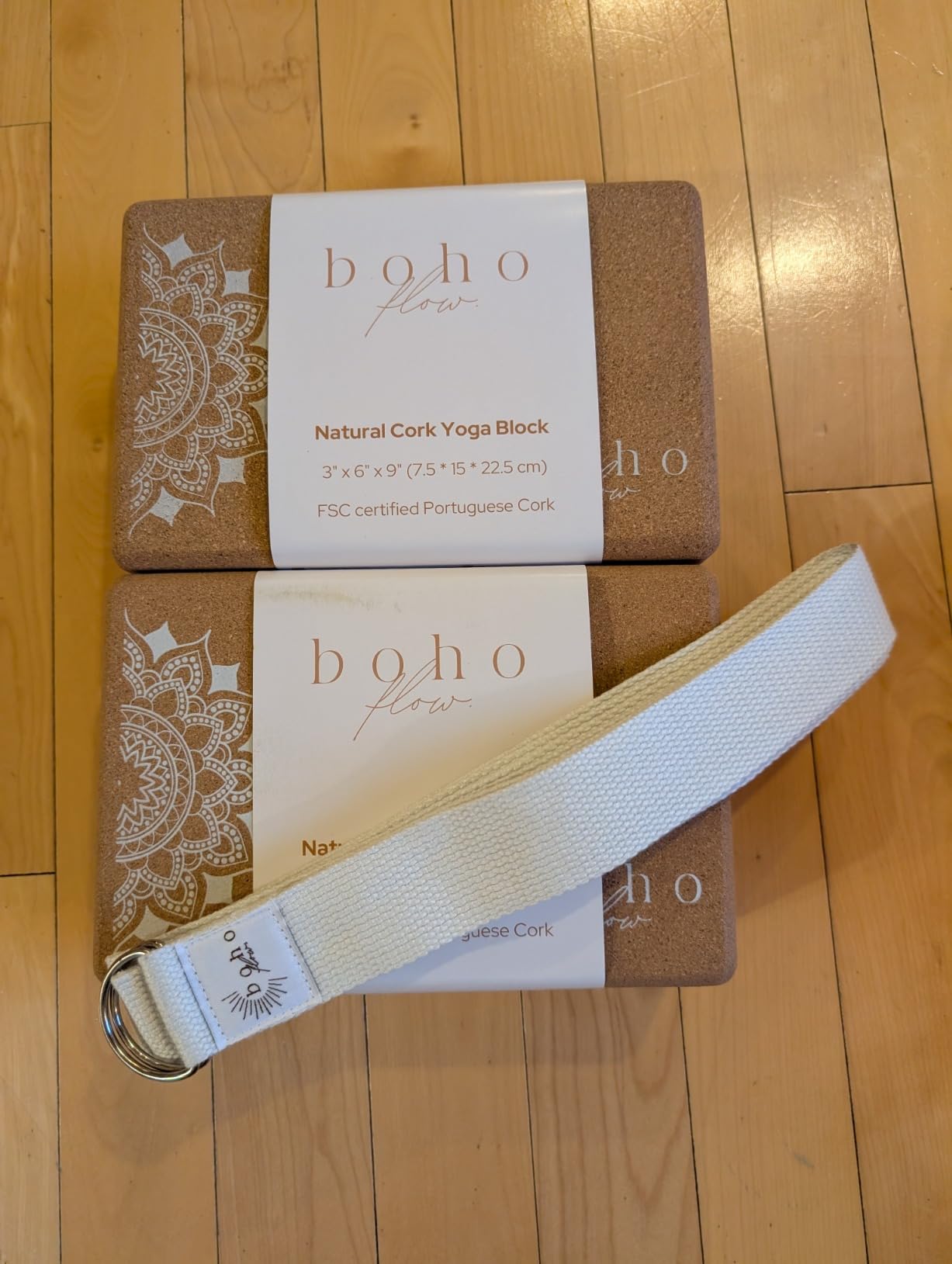 Cork Yoga Block Set - 2 Pack with Strap & Canvas Bag | Luxury Portuguese Yoga Blocks 9