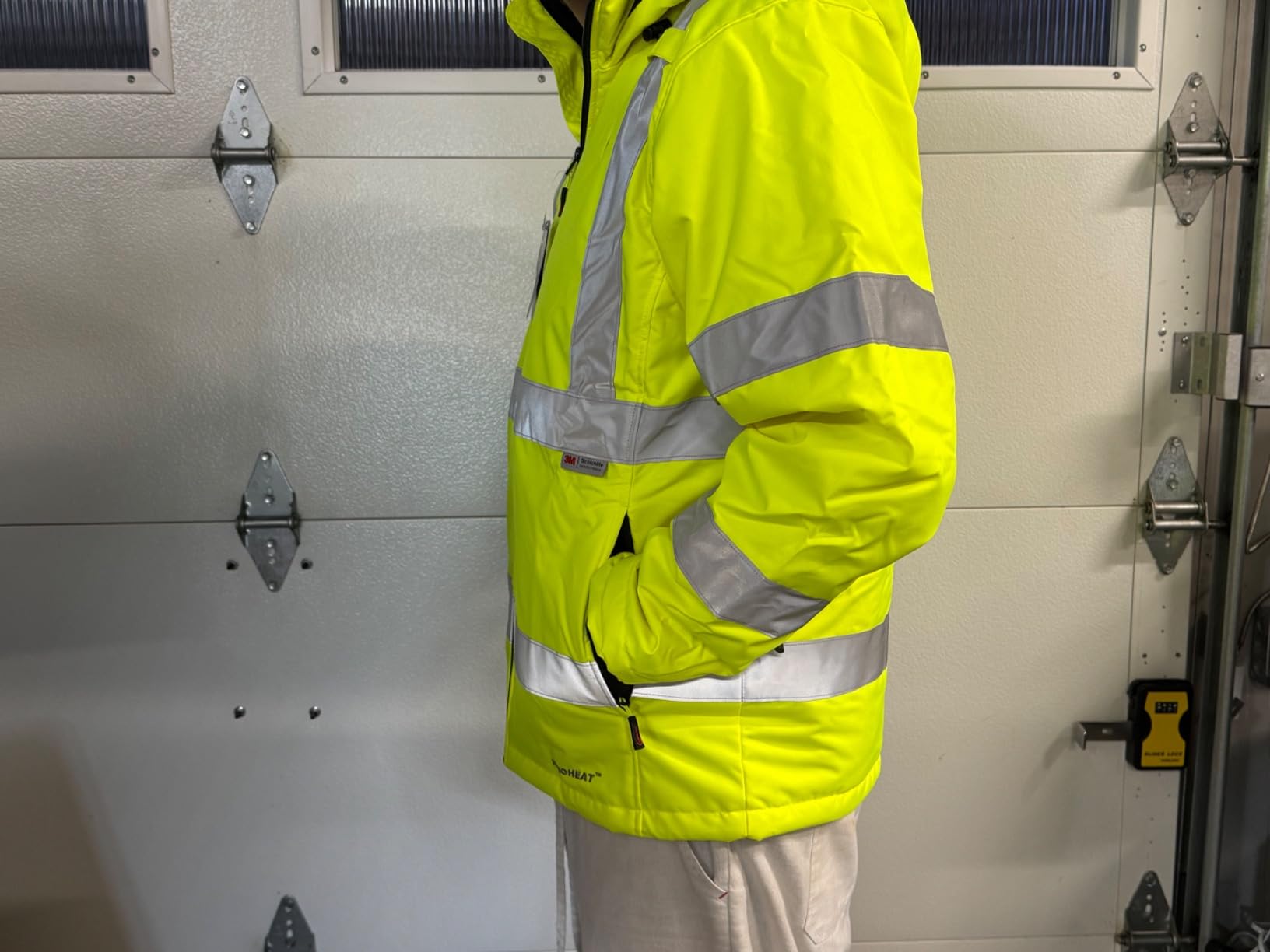 Heated Hi-Vis Safety Jacket for Men with Battery, Class 3 Waterproof Work Coat with 3M Reflective Tape for Winter customer photo 2