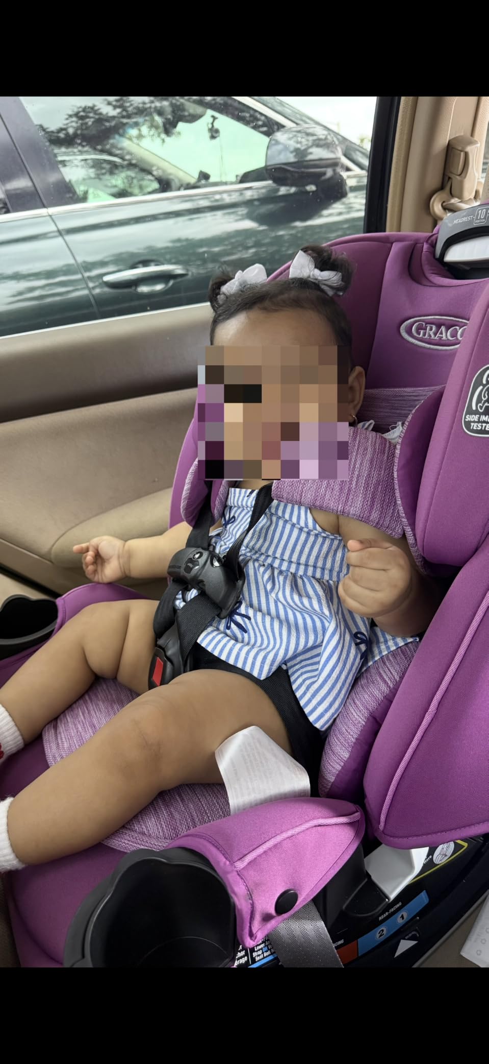 Graco Slimfit 3-in-1 Convertible Car Seat, Slim Car Seat with Space-Saving Design, Highback Booster Seat with 10-Position Headrest, Rear Facing and Forward Facing Carseat, Jarret customer photo 2