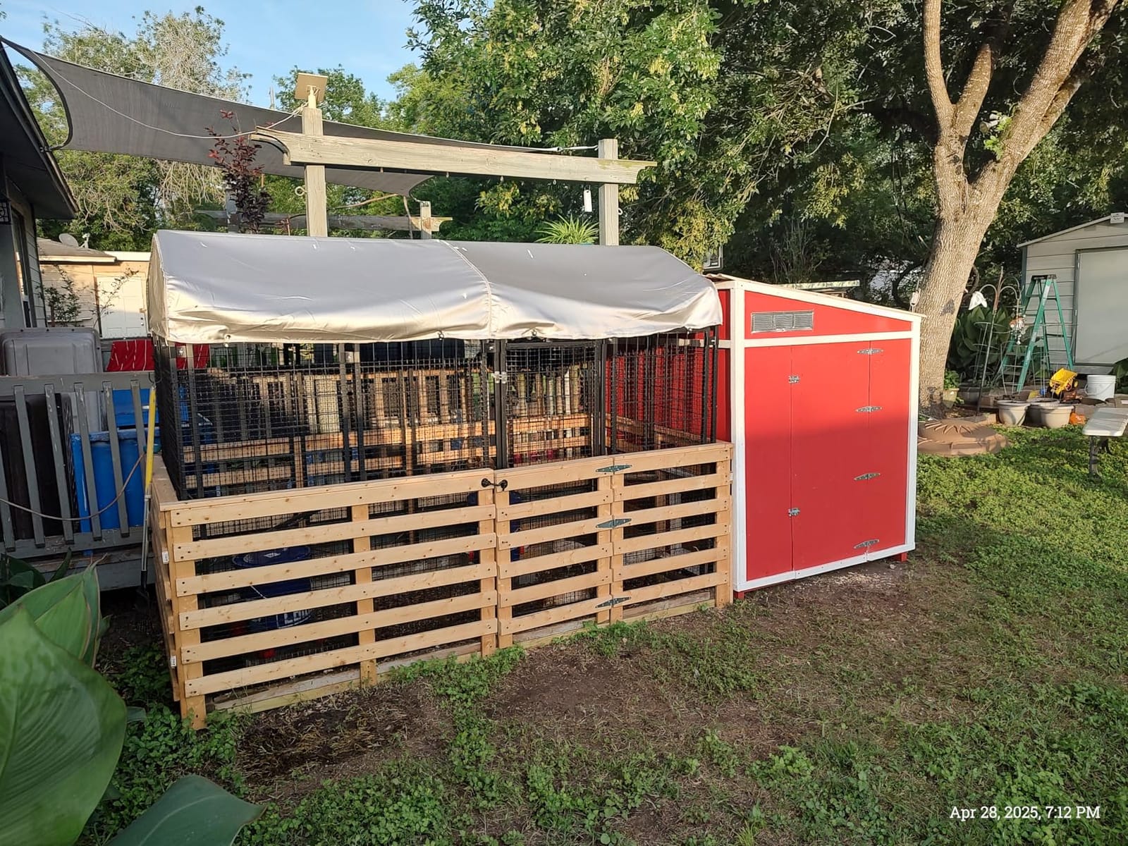 Dog Kennel Outdoor, Large Outside Dog Kennel with Roof & Swivel Feeders/Removable Doggy Door Allow Connecting Your Dog House, Heavy Duty Dog Run Pen for Medium/Large Dogs (8'L x 4'W x 6'H) customer photo 2