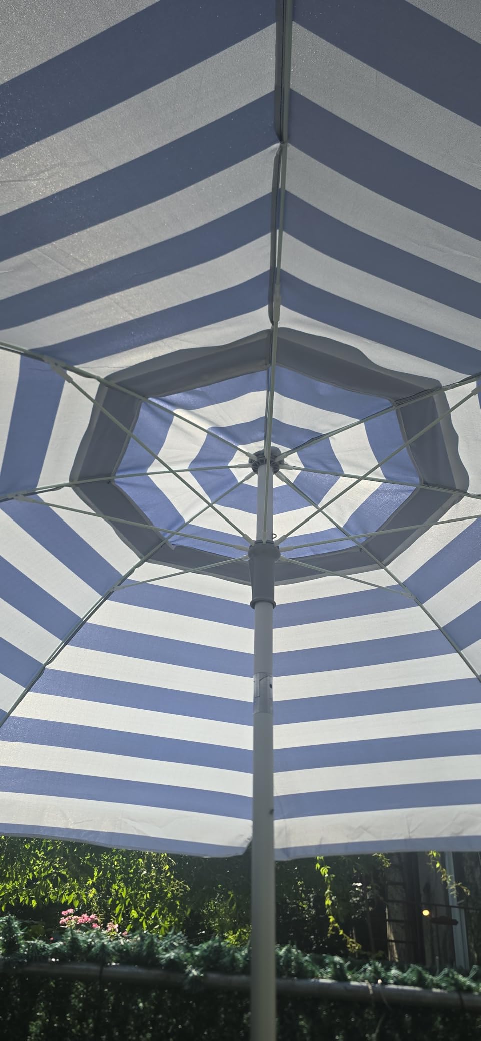 Tempera Heavy Duty High Wind Beach Umbrella with Sand Anchor & Carry Bag | Patio Outdoor Umbrella with Aluminum Frame and Push Button Tilt, Ideal for Garden Lawn, UPF 60+ customer photo 2