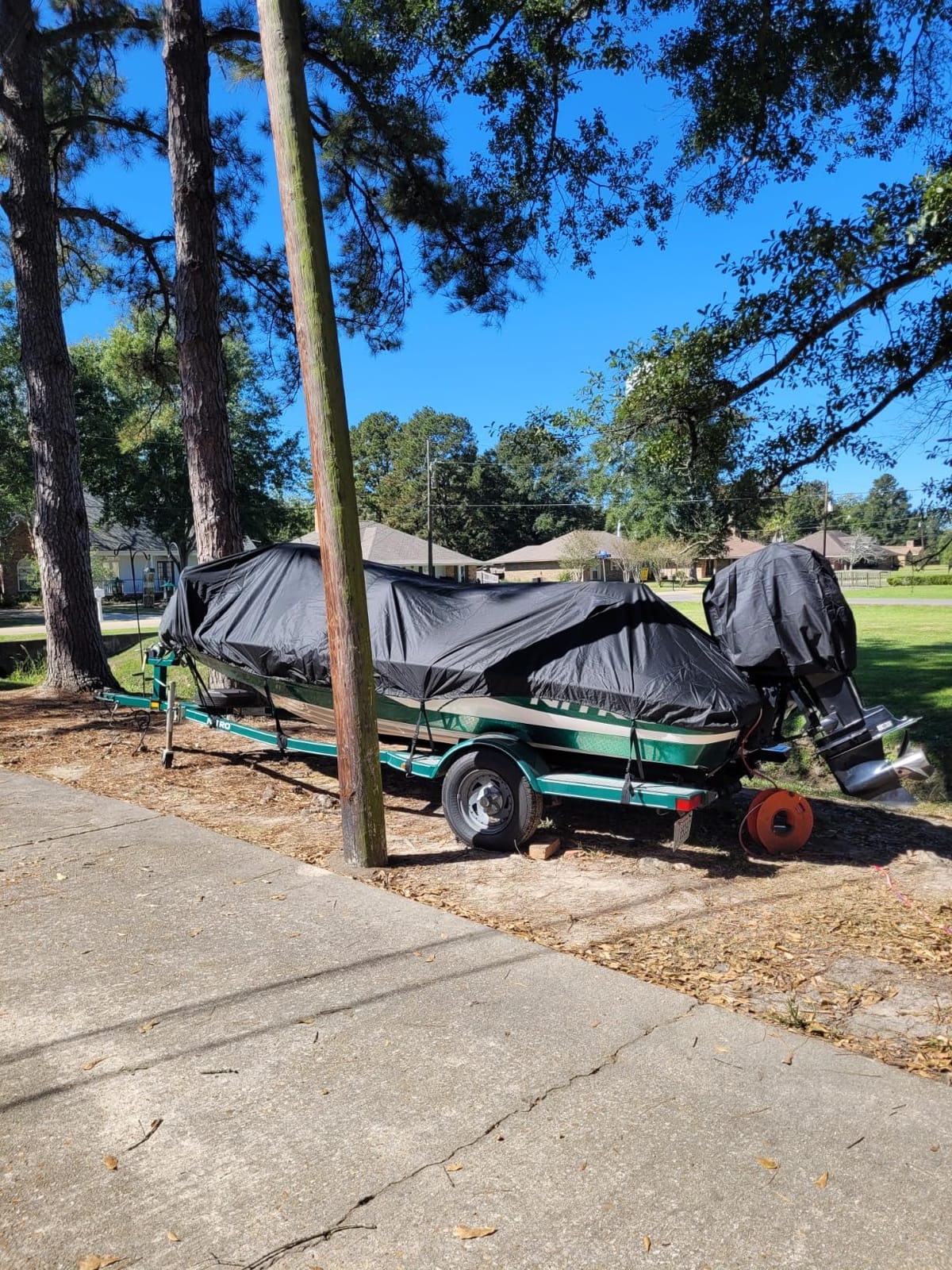 Trailerable Boat Cover 16-18.5ft, Waterproof Heavy Duty 1200D,V-Hull,Black customer photo 2