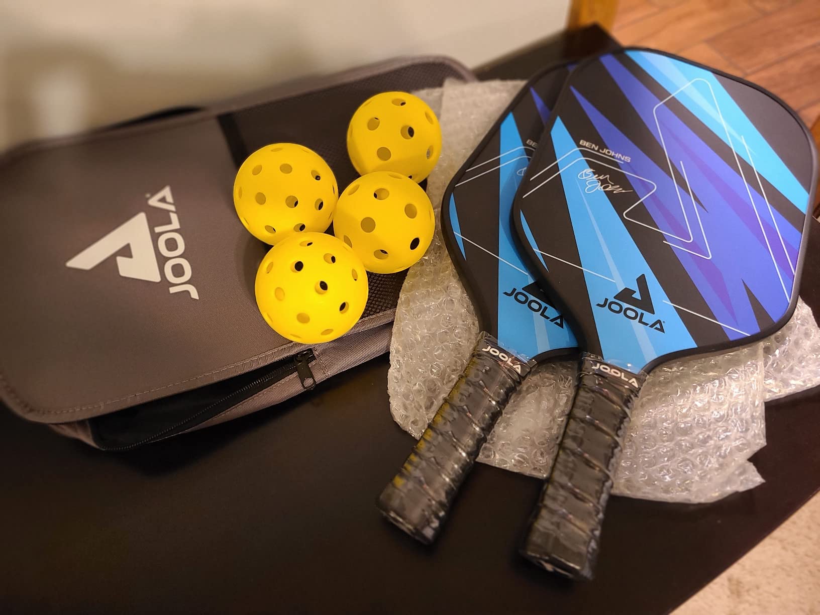JOOLA Pickleball Paddles Set of 2 – Multiple Colors - Reinforced Fiberglass Surface – Lightweight, Durable, Beginner-Friendly Racket Design – Set Includes Balls & Bag – USAP Approved customer photo 1
