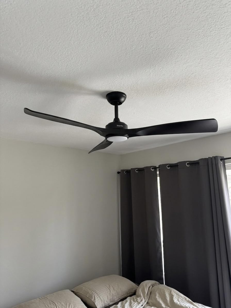 Depuley 52-Inch Ceiling Fan with Light: Black 3 Blade Outdoor Fans for Patios - Dimmable Indoor Fan with Remote Control Fandelier for Living Room Bedroom Porch Quiet Motor Reversible 6 Speed Timer customer photo 1