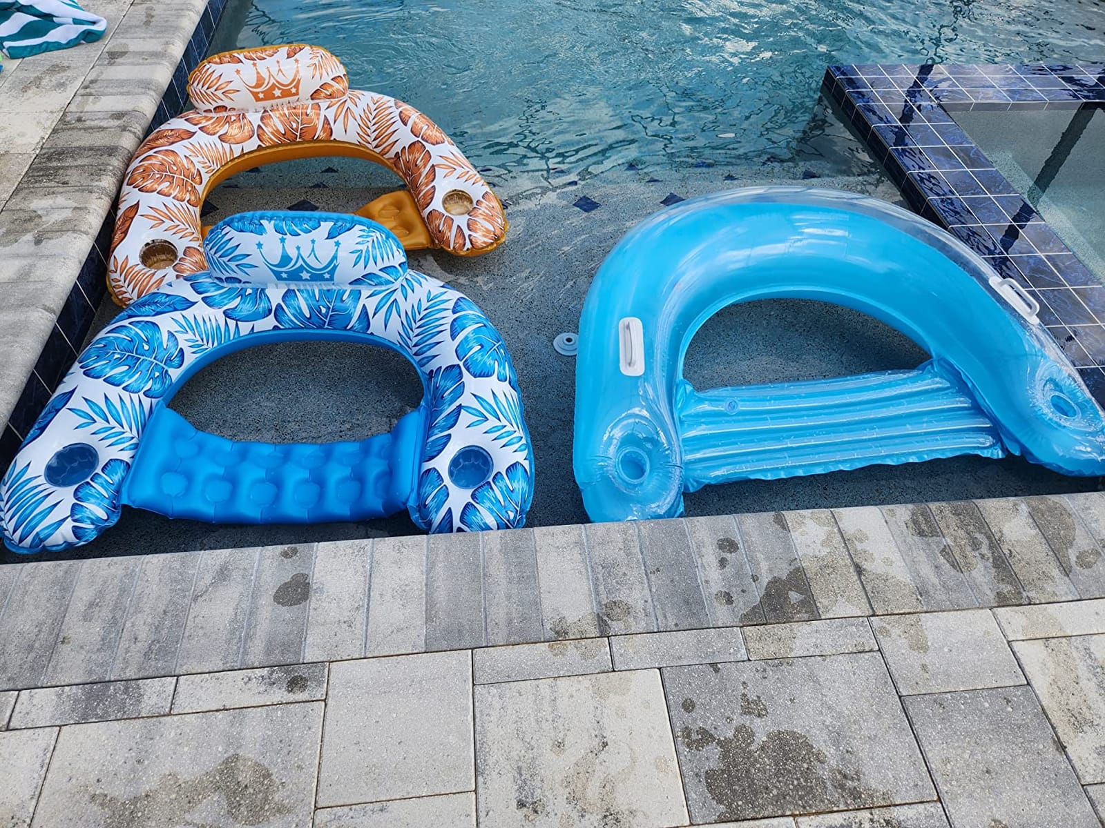 Jasonwell Inflatable Pool Float Chair - 2Pack Pool Floaties Floating Pool Chair Lounge Floats for Swimming Pool Water Chair Pool Lounger with Cup Holder Pool Toy Party Floaty Adults (BG-L) customer photo 2