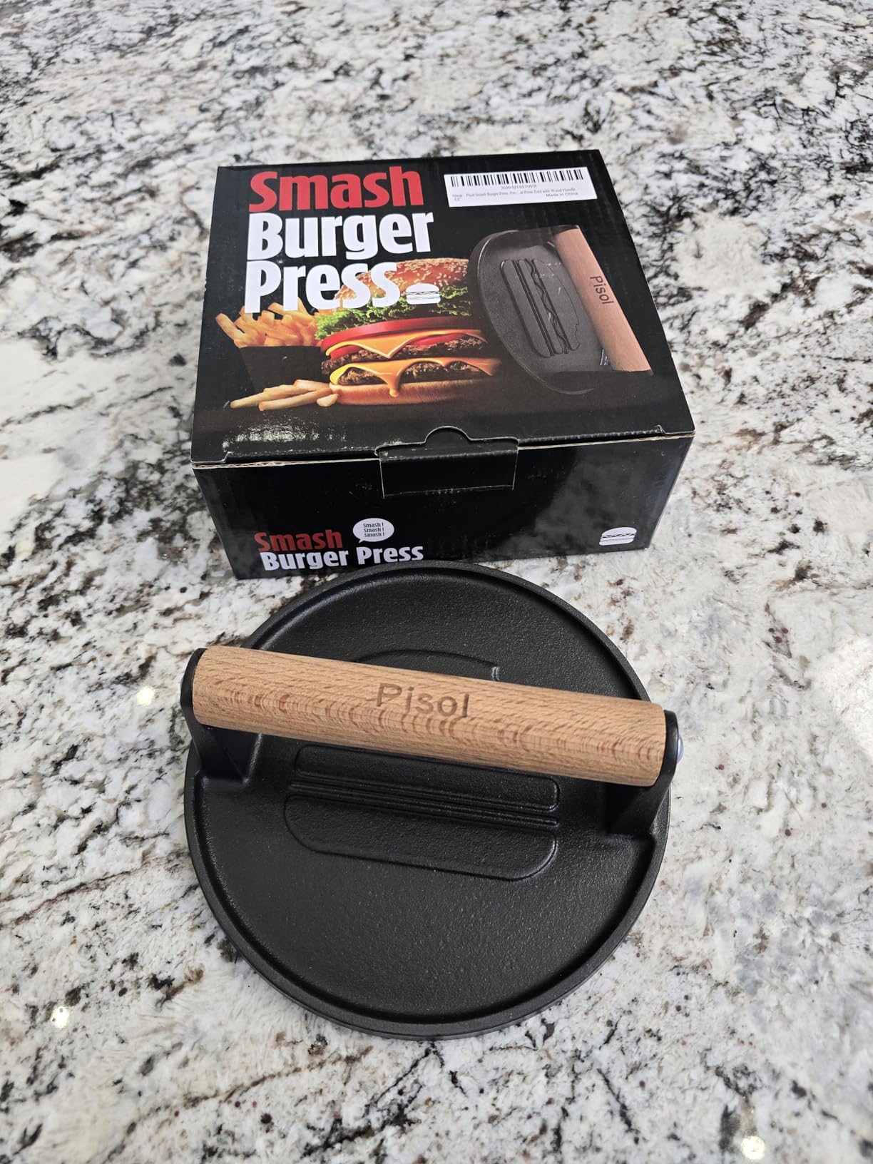 Pisol Smash Burger Press, Cast Iron Steak Weight Meat Patty Press Tool customer photo 2