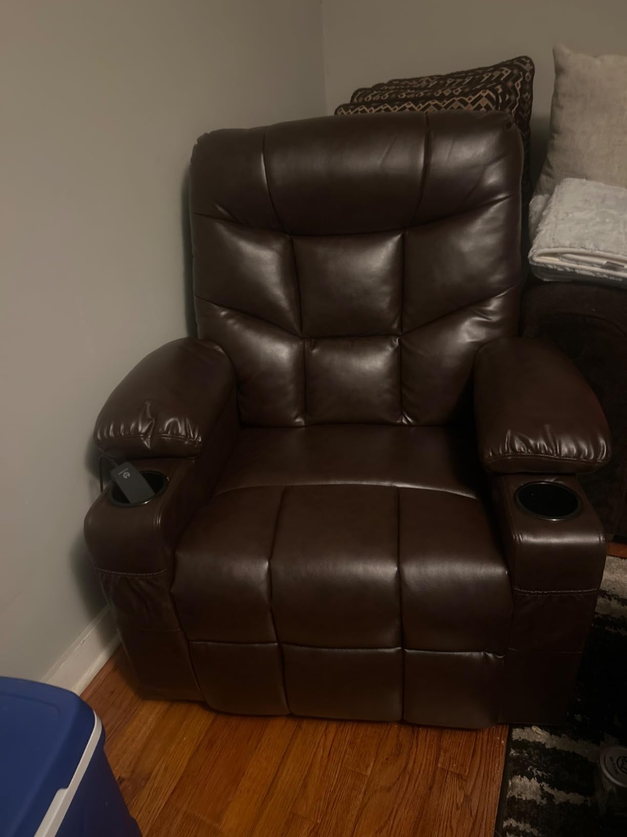 MCombo Power Lift Recliner for Elderly, Leather 7287 (Navy Blue, Medium) customer photo 2