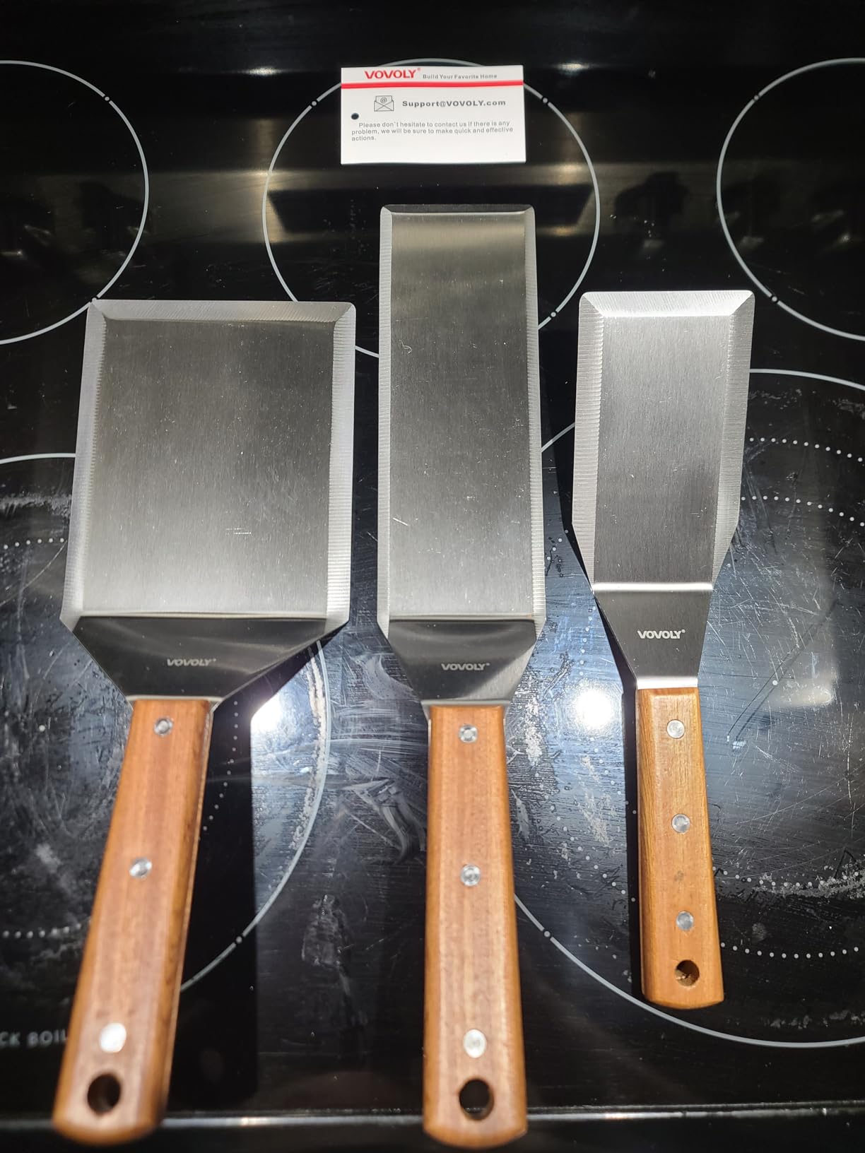Stainless Steel Metal Spatula Set For Griddle, Grill Spatula Scraper for BBQ/Flat Top Grill- Full Tang Handle -Thicked Blade- Beveled Edges, Great Griddle Accessories for Pancake/Smash Burgers customer photo 1