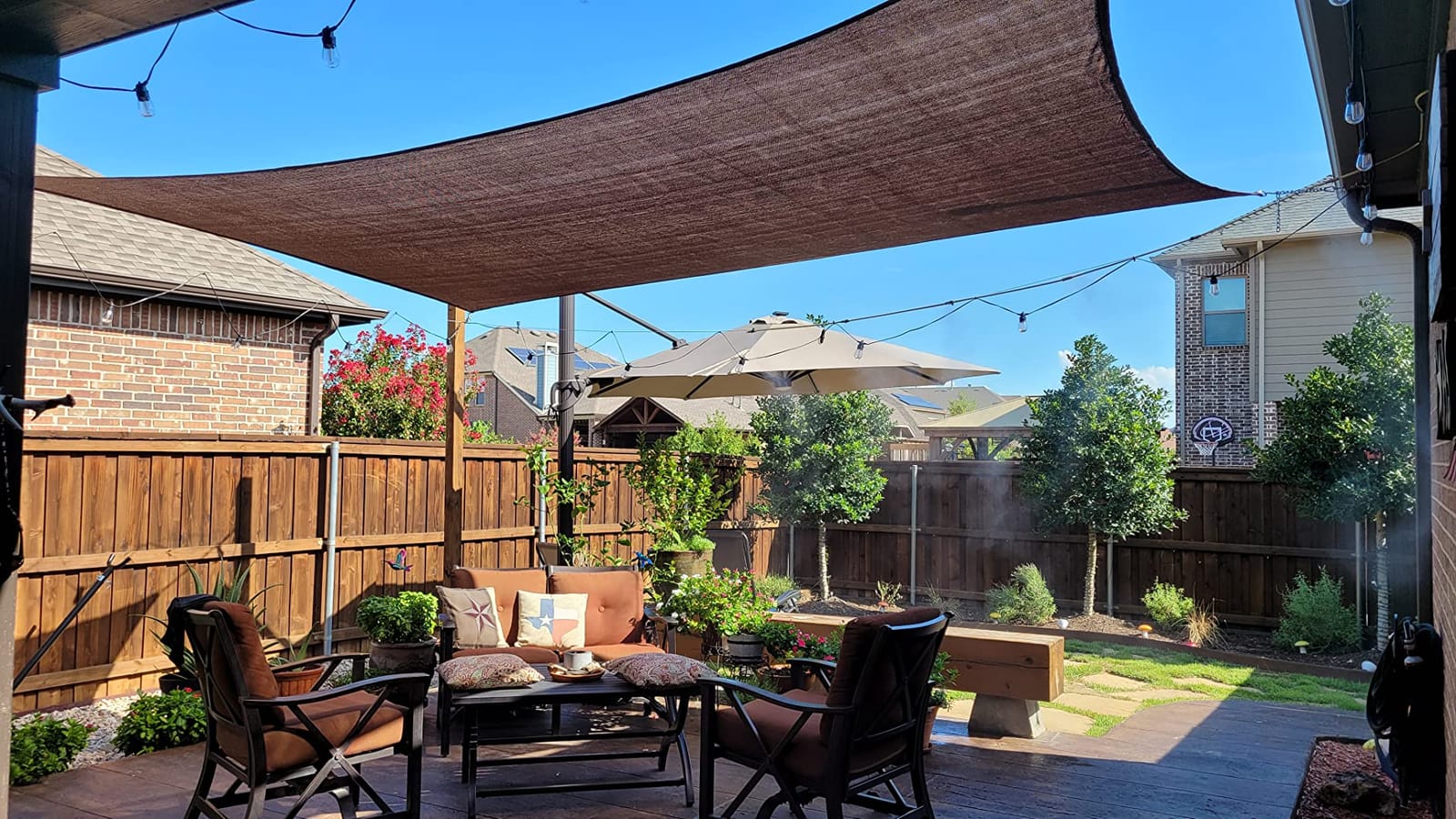 ColourTree 12' x 12' Beige Rectangle Sun Shade Sail for Backyard customer photo 1