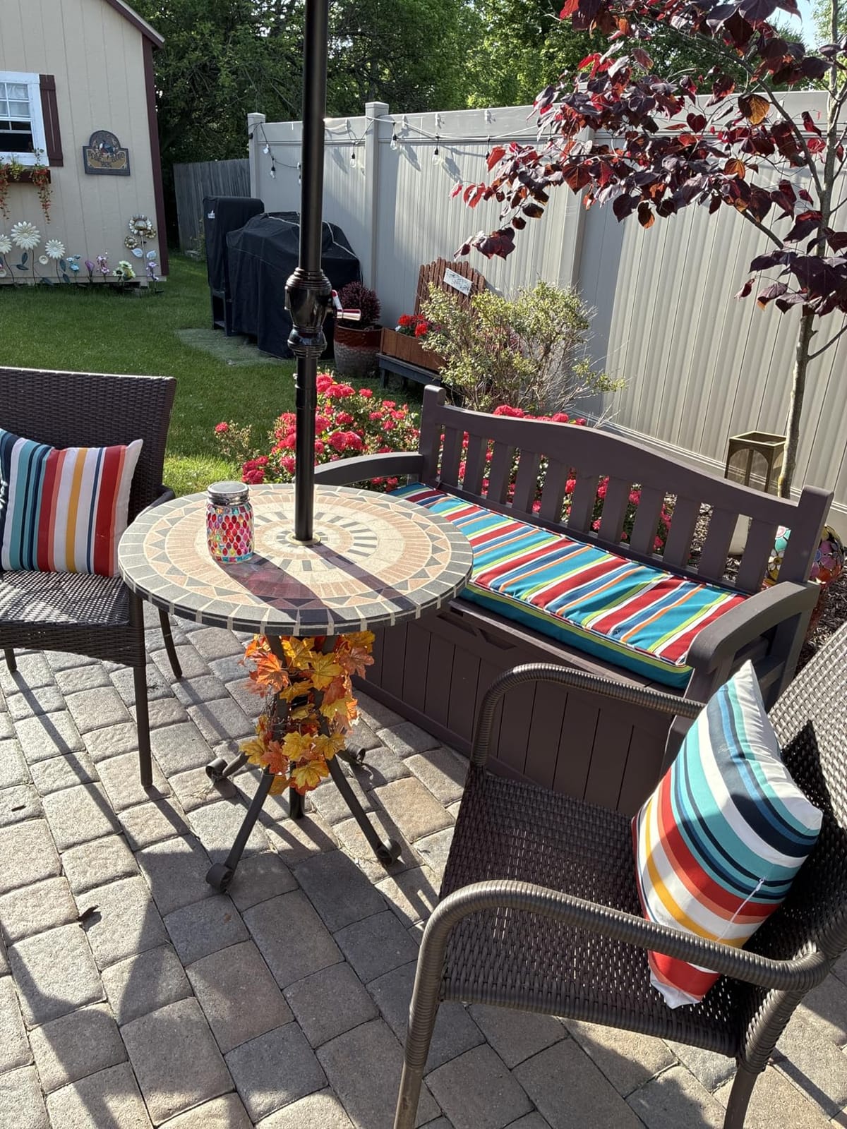 Flamaker 80 Gallon Storage Bench, Deck Box with Seat Waterproof All-Weather customer photo 2
