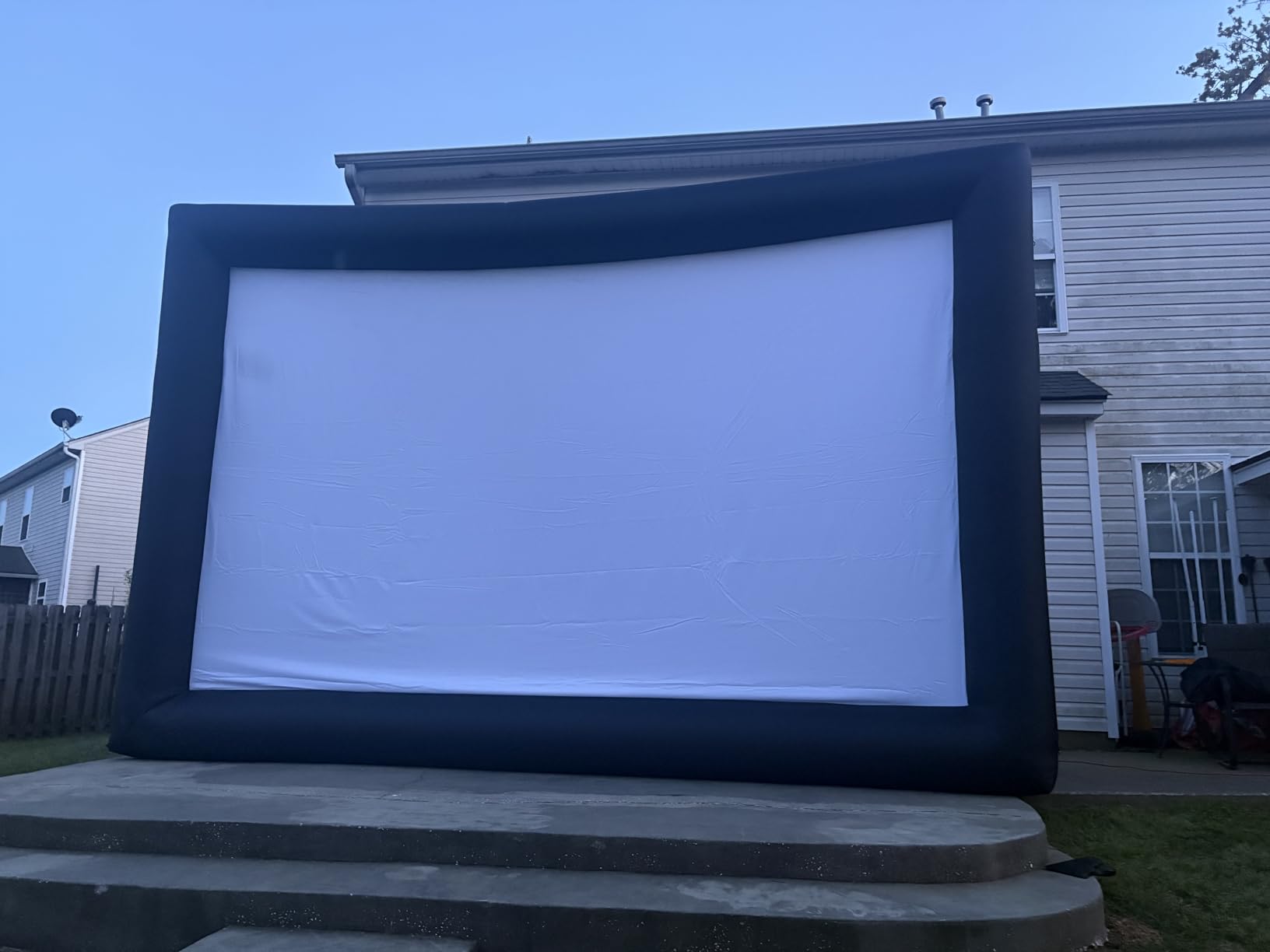Inflatable Movie Screen Outdoor, 24FT Blow Up Projector Screen for Outside with Air Blower and Carry Bag, Support Front & Rear Projection Easy Set Up for Backyard Movie Night Pool Party customer photo 1