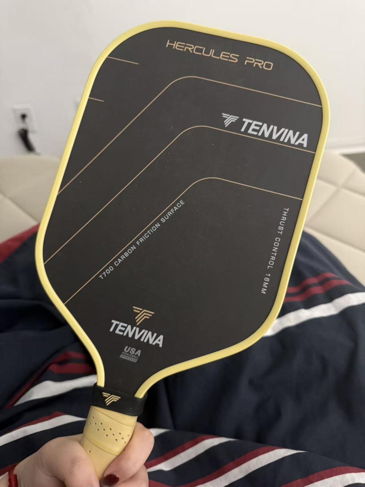 TENVINA Pickleball Paddles, Thermoformed T700SC Carbon Fiber Pickleball Paddle, Pickle Ball Paddle USAPA Approved, Dominant Power and Larger Sweet Spot customer photo 1