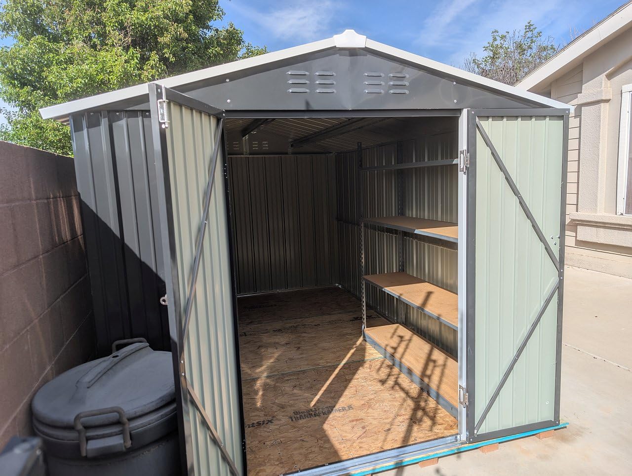 Polar Aurora 8 x 12 FT Outdoor Storage Shed | Metal Garden Shed with Updated Frame Structure, Tool Sheds for Backyard Garden Patio Lawn Black customer photo 2