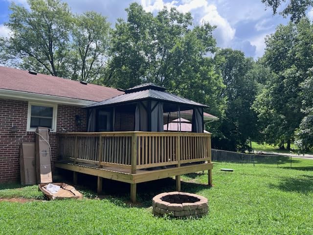Aoxun Gazebo 10x12 Hardtop Gazebo with Double Galvanized Steel Roof, Gray customer photo 1