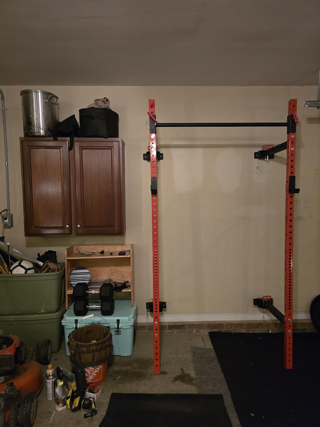 Soozier Folding Squat Rack Wall Mounted Power J Hooks Home Gym customer photo 1