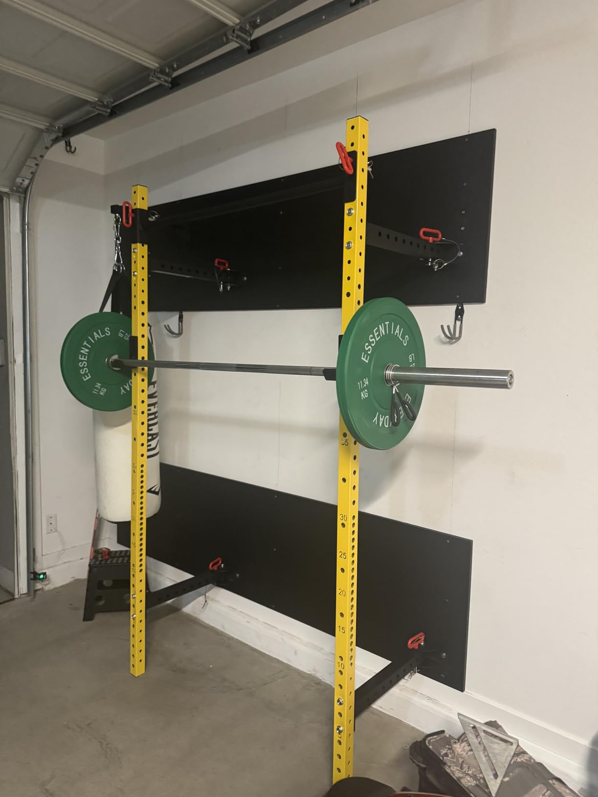Soozier Folding Squat Rack Wall Mounted Power J Hooks Home Gym customer photo 2