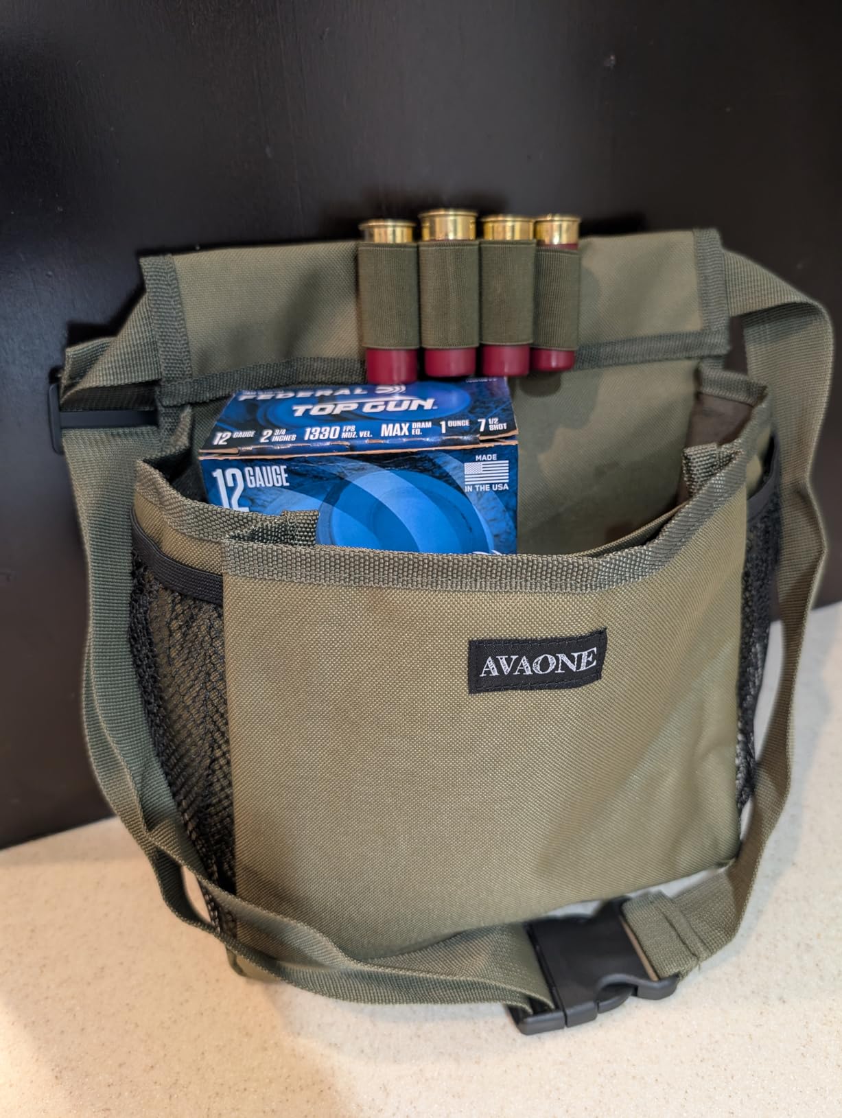 Shotgun Shell Bag with 75+Round Capacity, Extra Room for Spent Hulls & Accessories, Adjustable 52