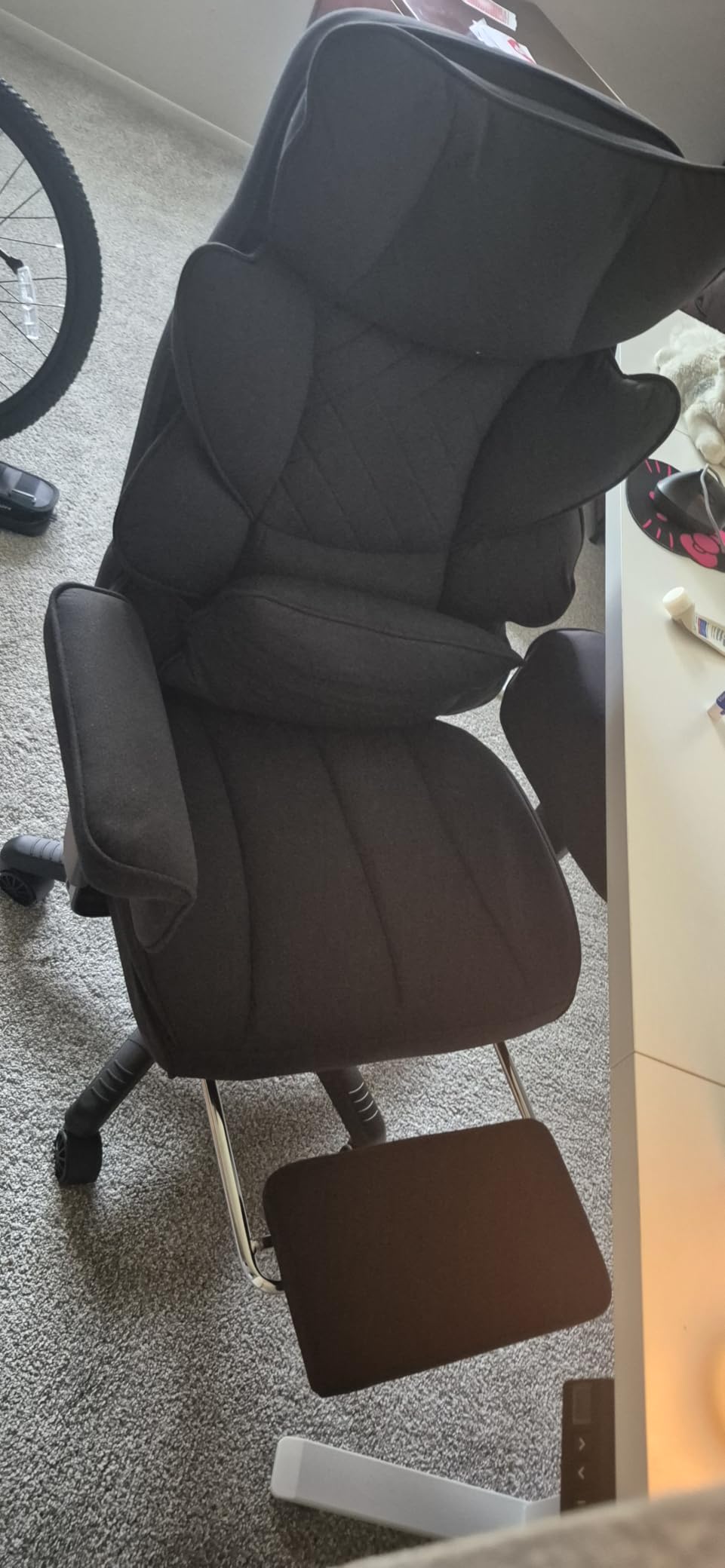 Dowinx Big and Tall Office Chair with Pocket Spring Cushion,High Back Computer Gaming Chairs with Adjustable Armrests,Executive Desk Chairs with Lumbar Support and Footrest,PU-Brown customer photo 2